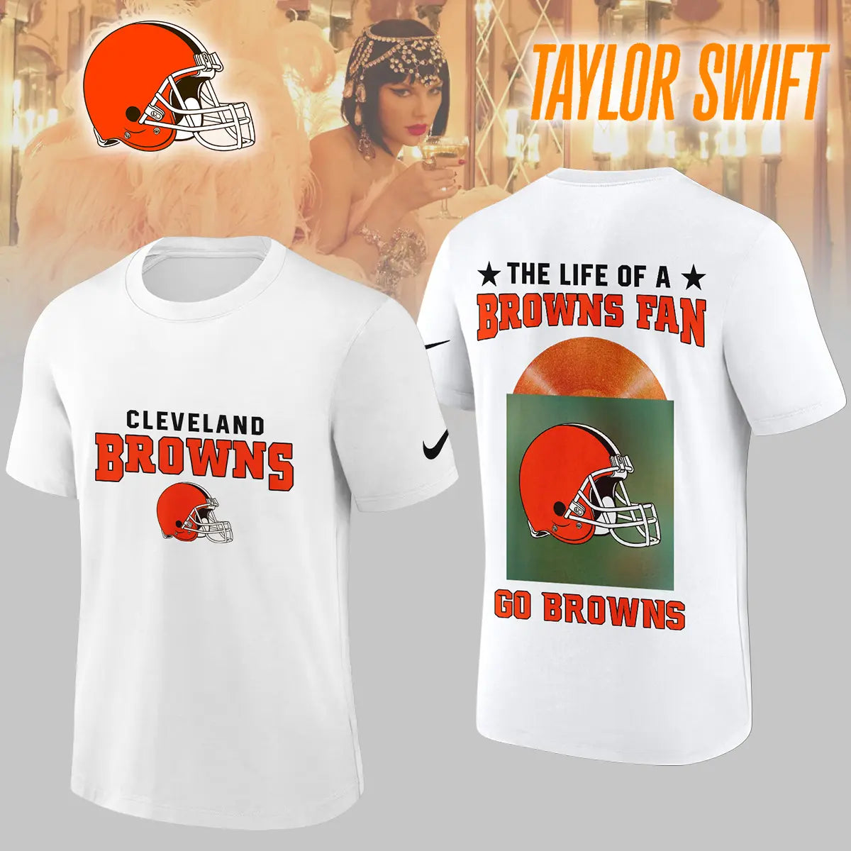 Cleveland Browns | Premium NFL x Taylor Swift 3D Shirt HI – HuddleStyle.com - Image 3