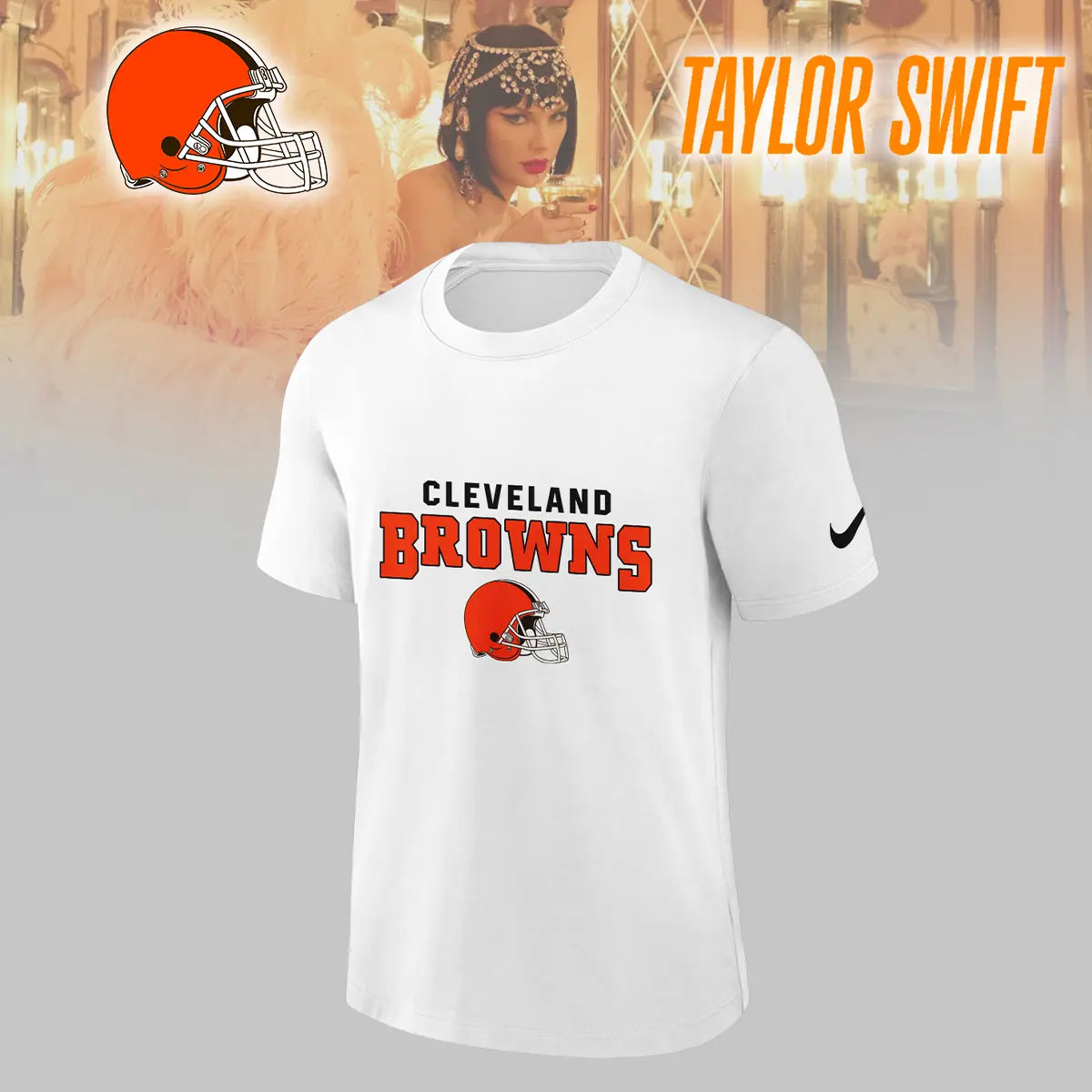 Cleveland Browns | Premium NFL x Taylor Swift 3D Shirt HI – HuddleStyle.com - Main