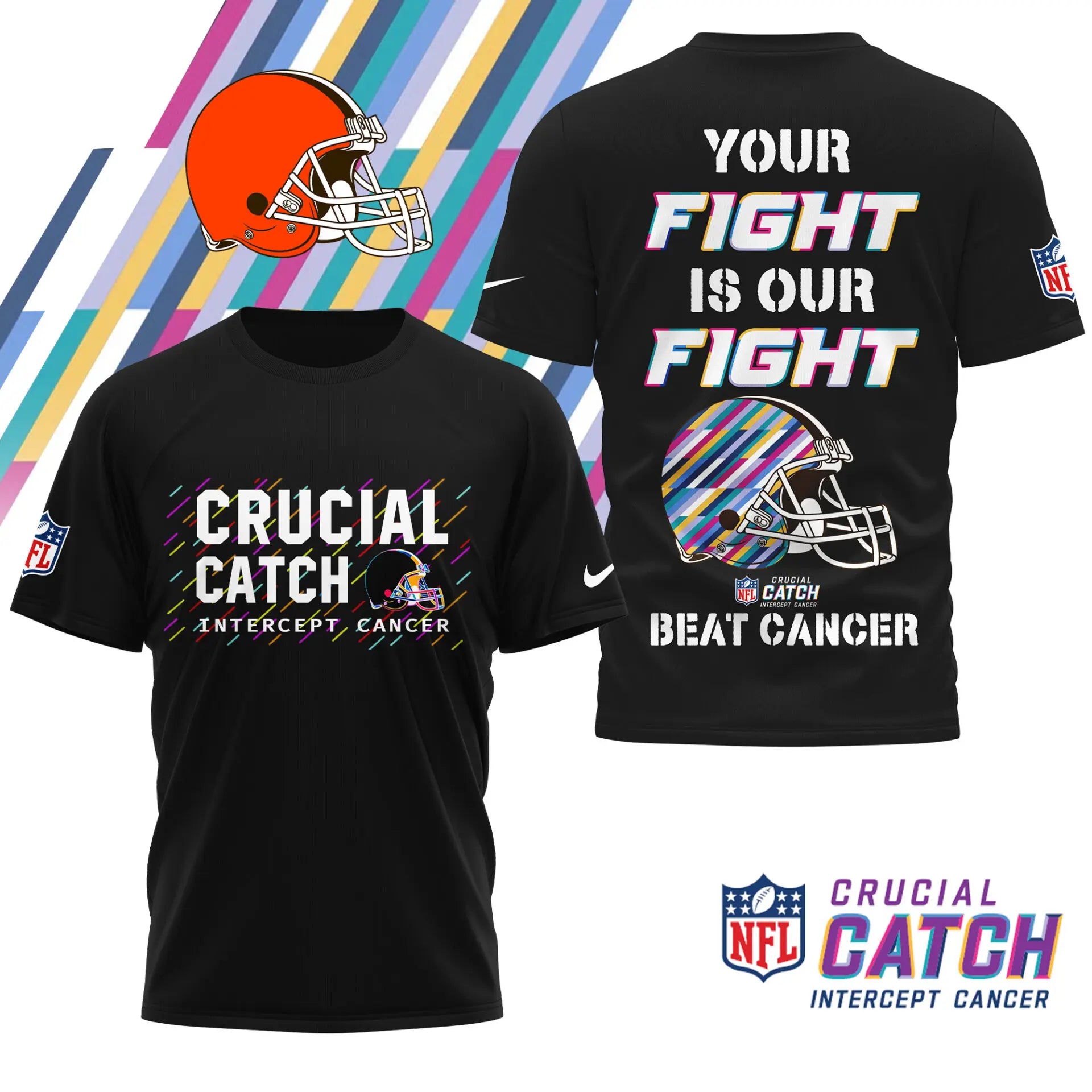 Cleveland Browns | Premium NFL Crucial Catch 3D Shirt HI – HuddleStyle.com - Main
