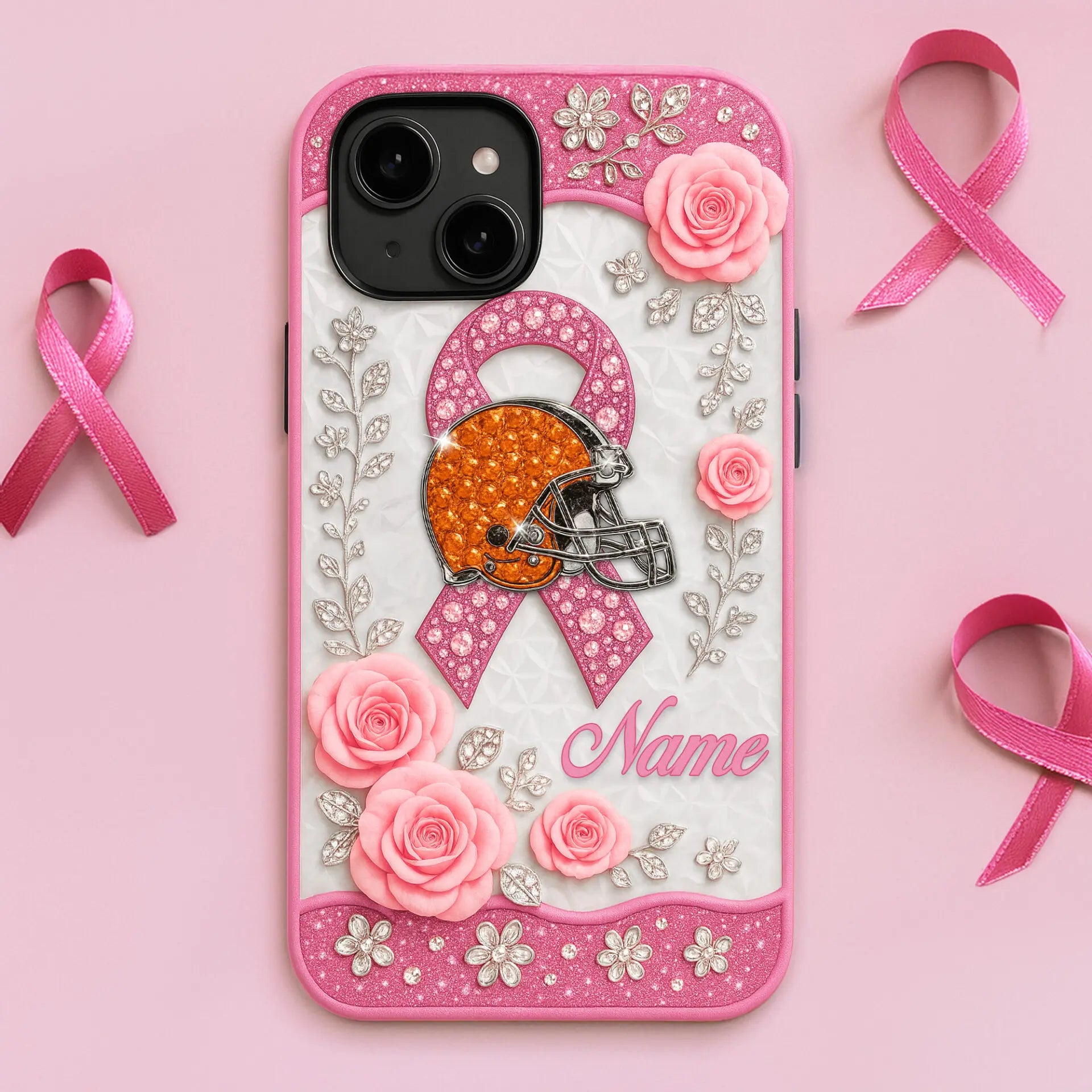 Cleveland Browns | Premium NFL Breast Cancer Phonecase HI – HuddleStyle.com - Main