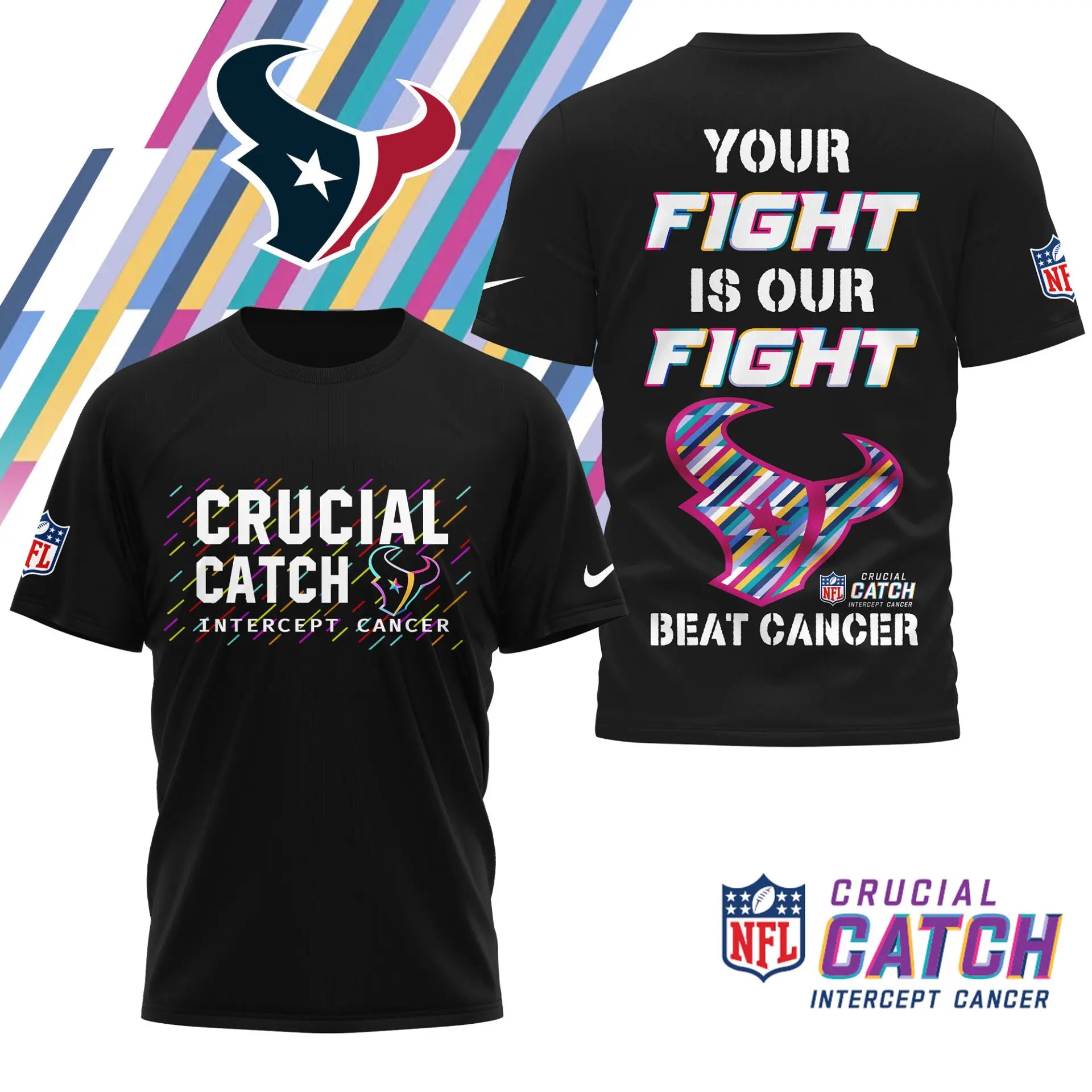 Houston Texans | Premium NFL Crucial Catch 3D Shirt HI – HuddleStyle.com - Image 2