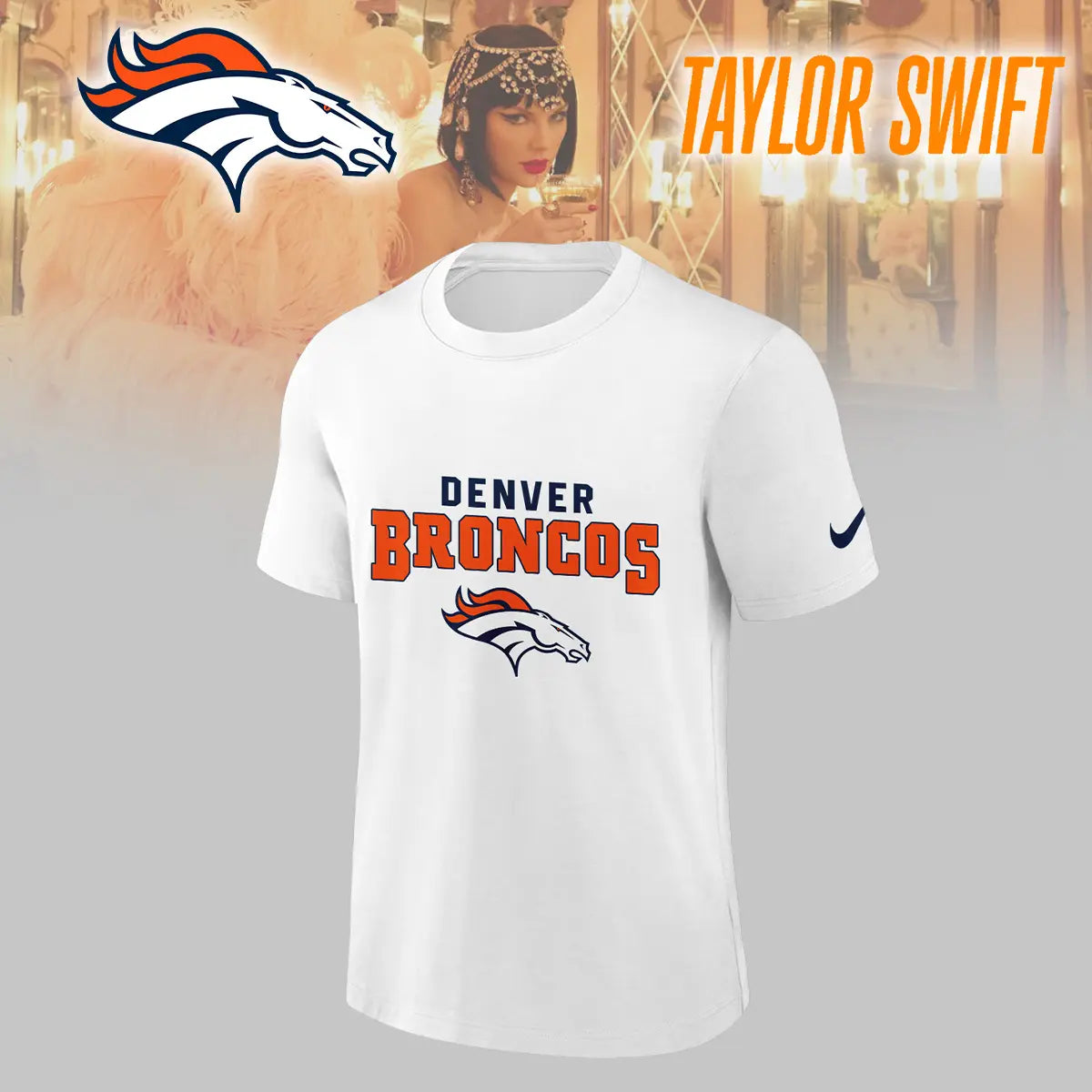 Denver Broncos | Premium NFL x Taylor Swift 3D Shirt HI – HuddleStyle.com - Image 4