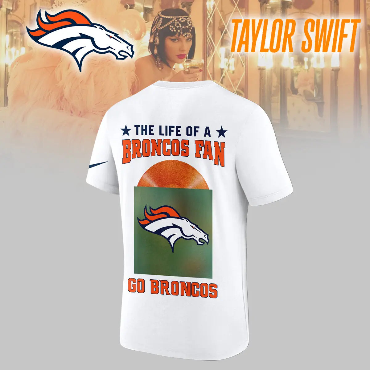 Denver Broncos | Premium NFL x Taylor Swift 3D Shirt HI – HuddleStyle.com - Image 3