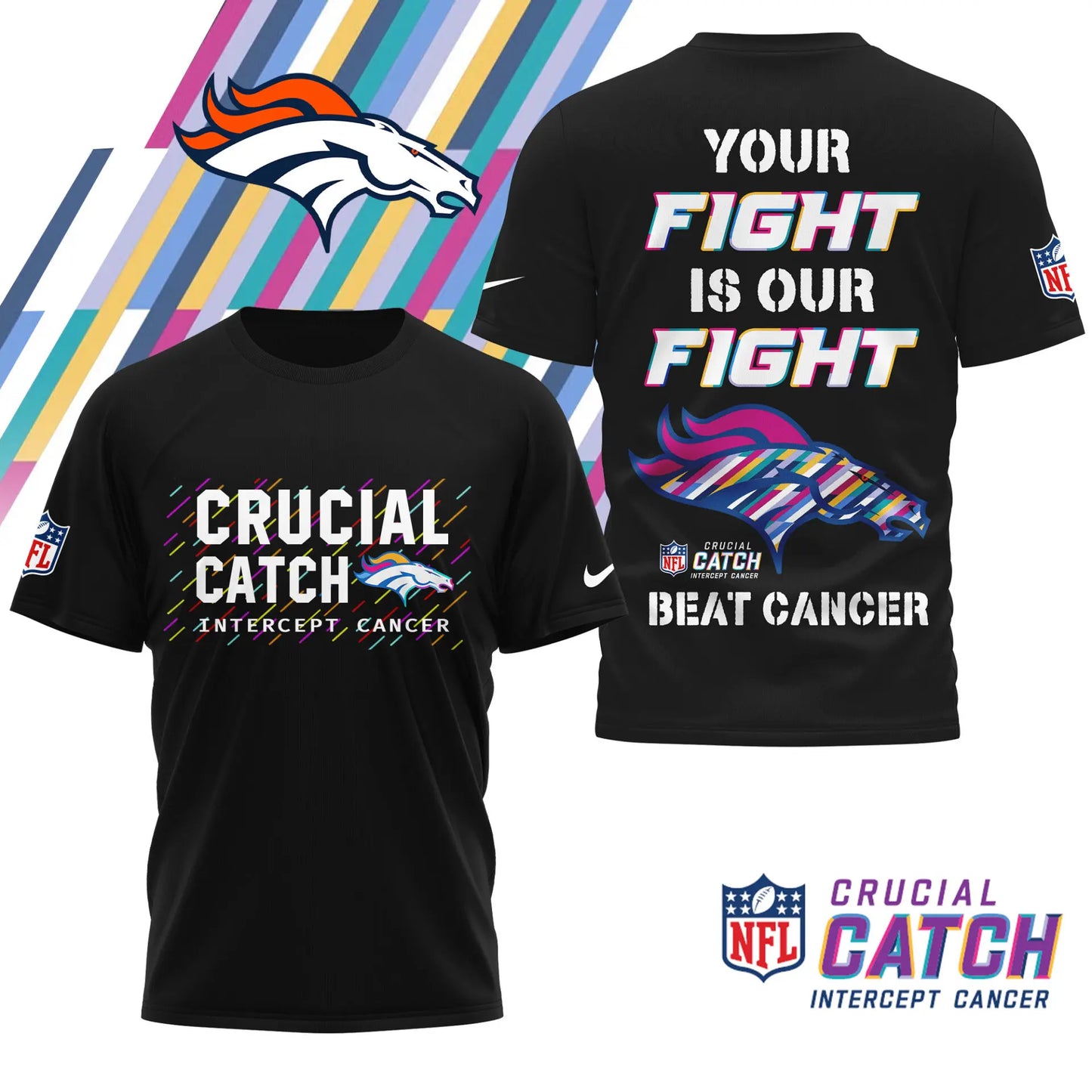 Denver Broncos | Premium NFL Crucial Catch 3D Shirt HI – HuddleStyle.com - Main