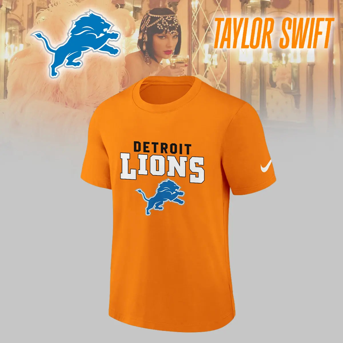 Detroit Lions | Premium NFL x Taylor Swift 3D Shirt HI – HuddleStyle.com - Main