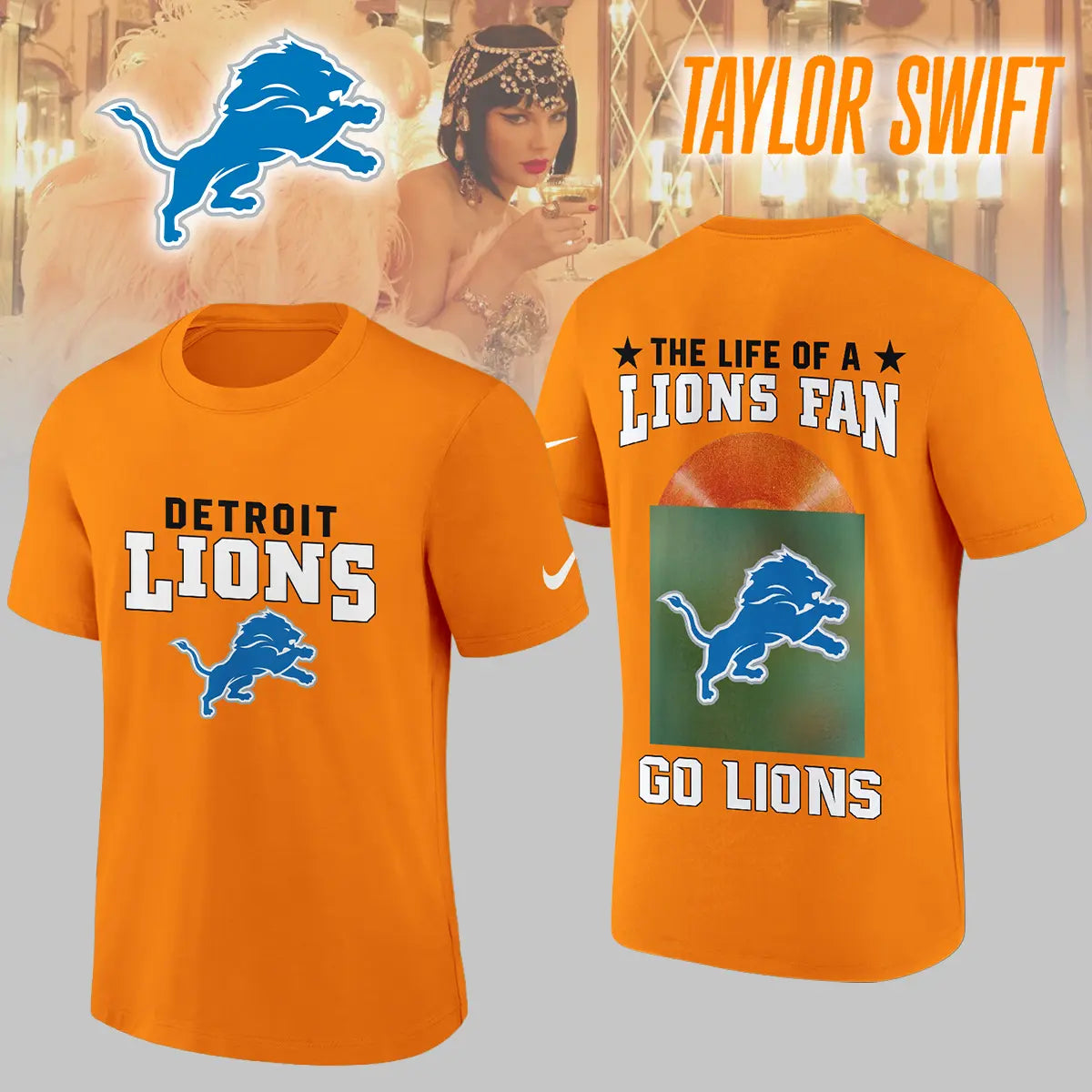 Detroit Lions | Premium NFL x Taylor Swift 3D Shirt HI – HuddleStyle.com - Image 3
