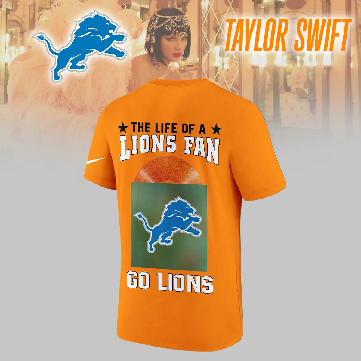 Detroit Lions | Premium NFL x Taylor Swift 3D Shirt HI – HuddleStyle.com - Image 5