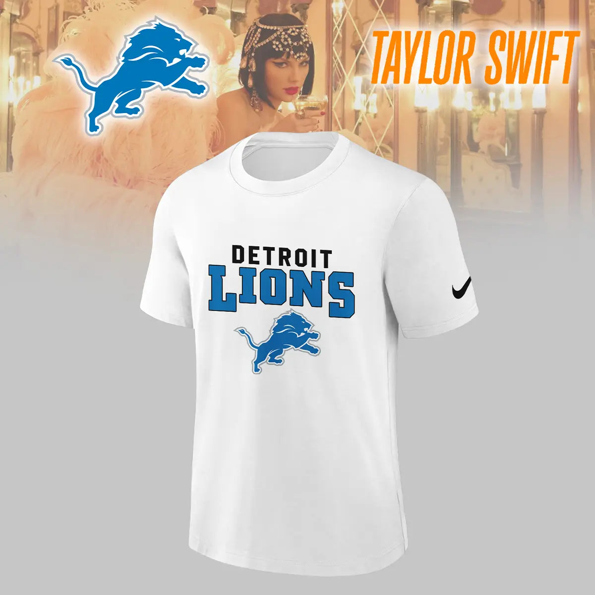 Detroit Lions | Premium NFL x Taylor Swift 3D Shirt HI – HuddleStyle.com - Image 2
