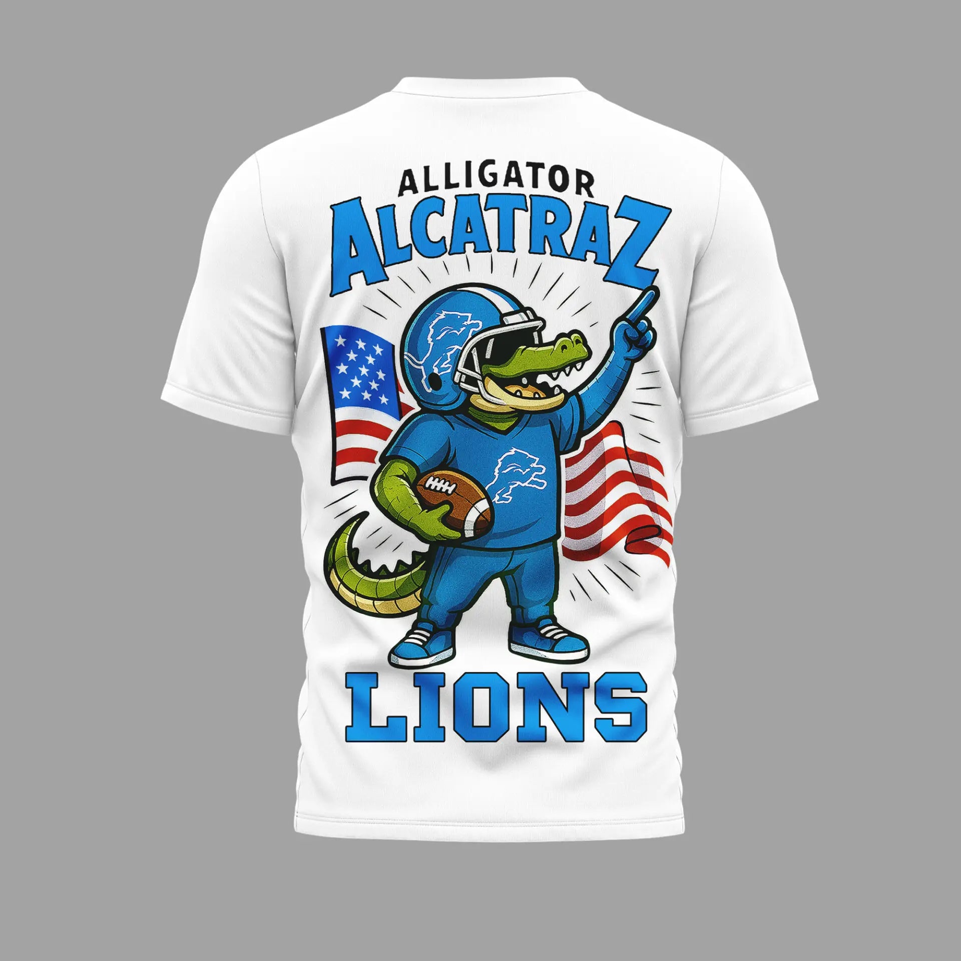 Detroit Lions | Premium NFL x Alligator Alcatraz 3D Shirt HI – HuddleStyle.com - Image 3