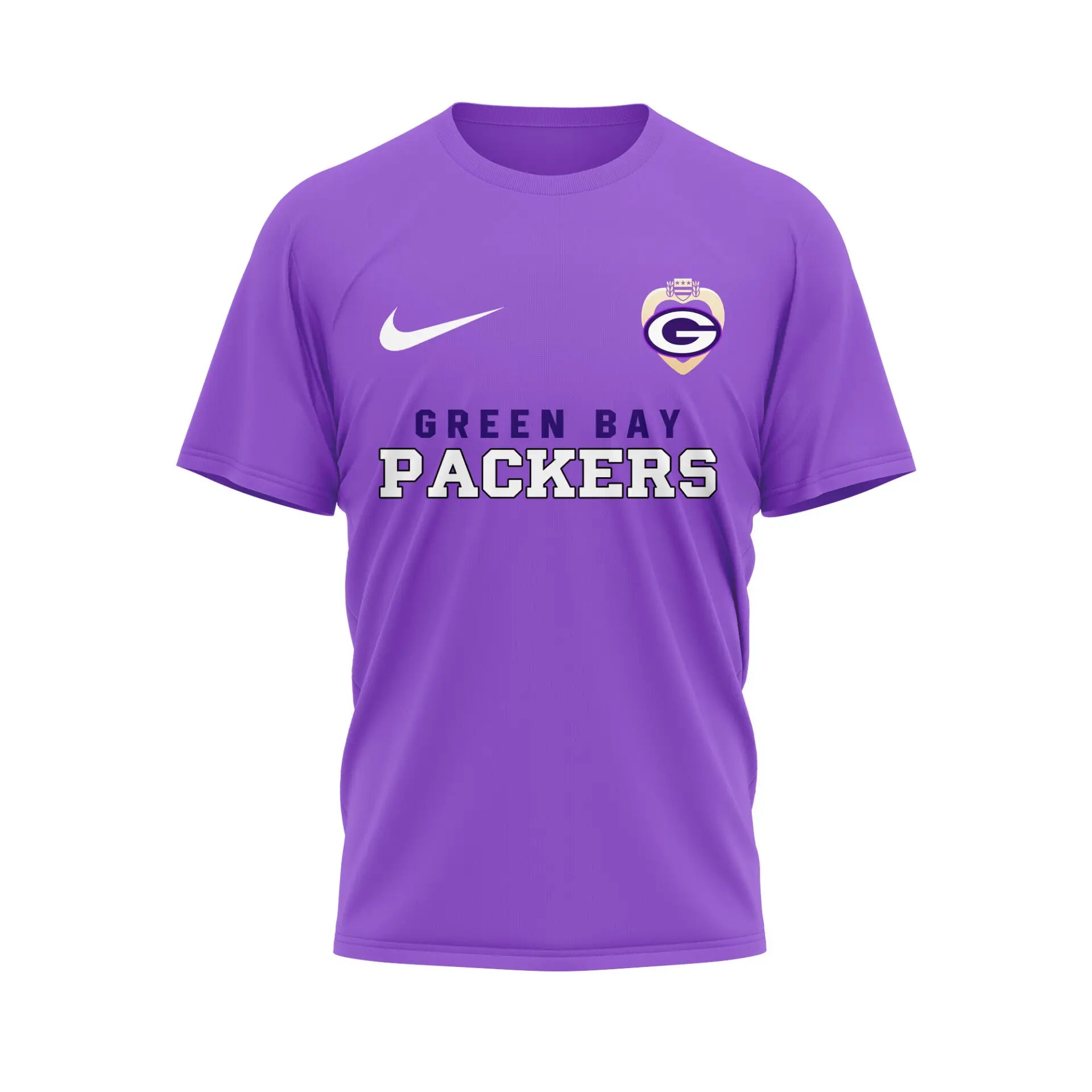Green Bay Packers | Premium NFL Premium National Purple Heart Day 3D Shirt HI – HuddleStyle.com - Image 2