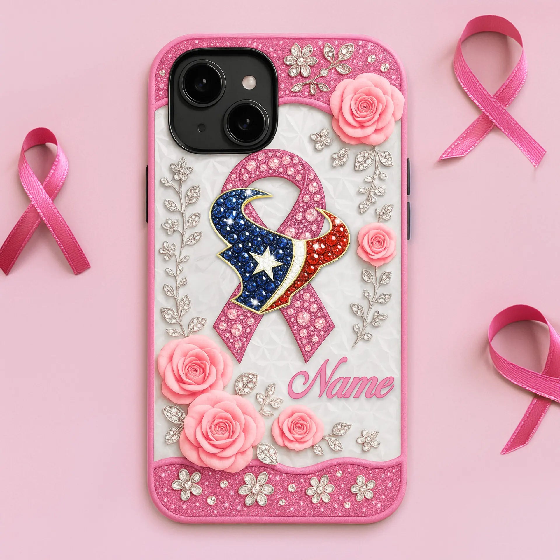 Houston Texans | Premium NFL Breast Cancer Phonecase HI – HuddleStyle.com - Image 2