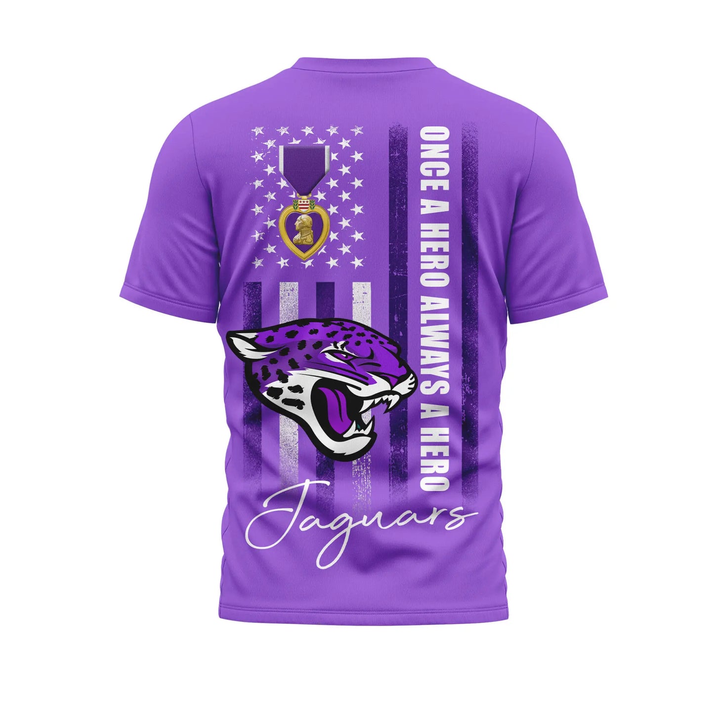Jacksonville Jaguars | Premium NFL Premium National Purple Heart Day 3D Shirt HI – HuddleStyle.com - Image 2