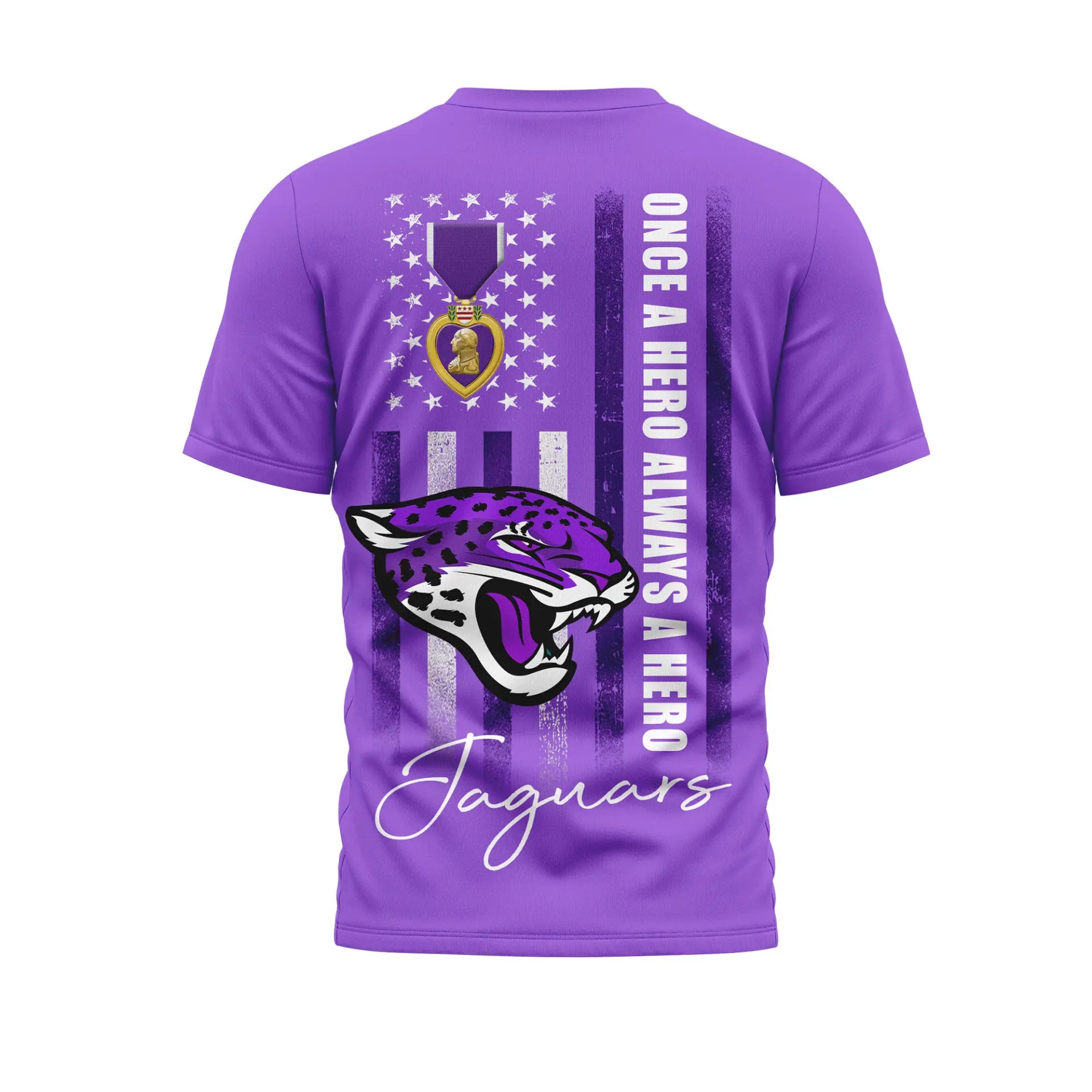 Jacksonville Jaguars | Premium NFL Premium National Purple Heart Day 3D Shirt HI – HuddleStyle.com - Image 2