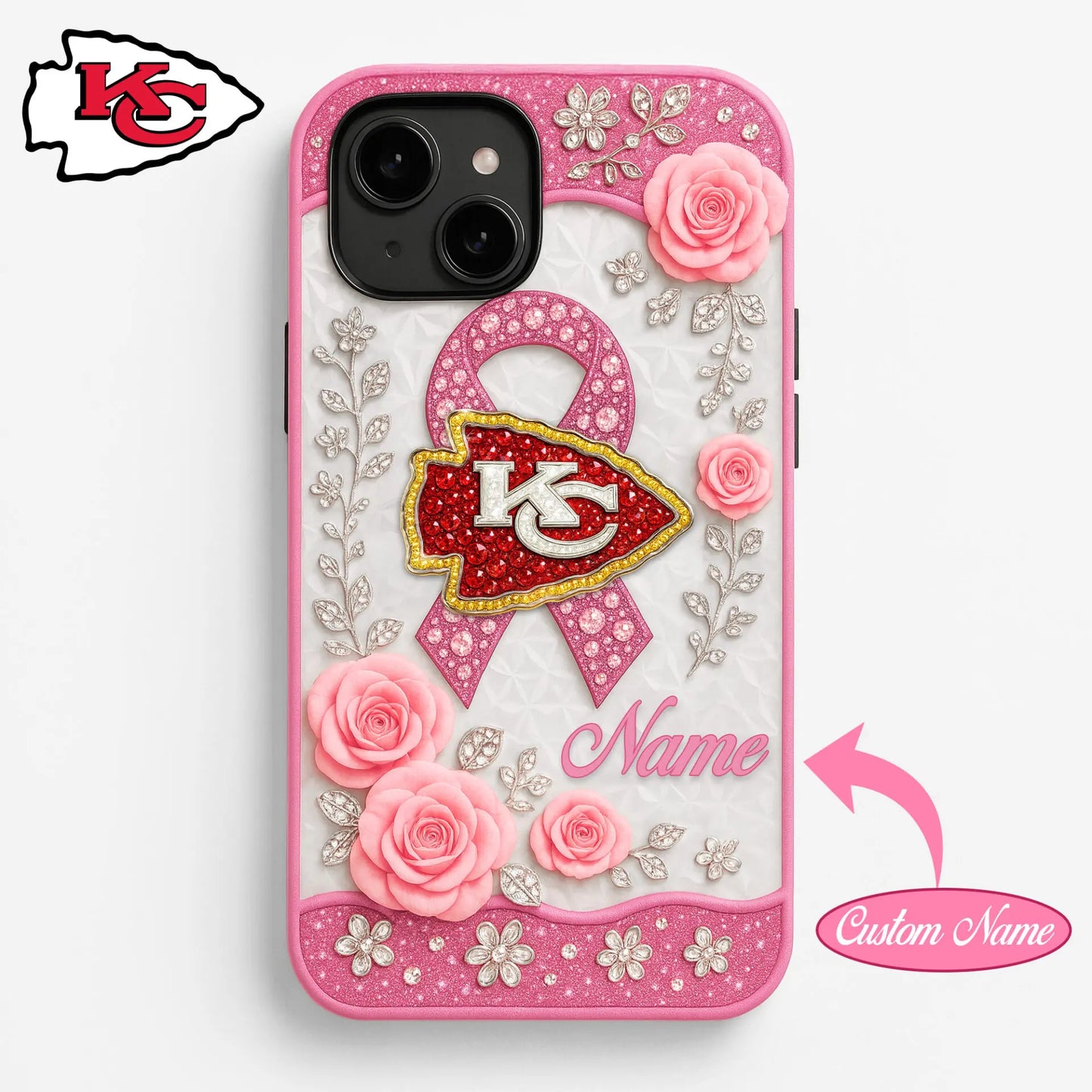Kansas City Chiefs | Premium NFL Breast Cancer Phonecase HI – HuddleStyle.com - Main