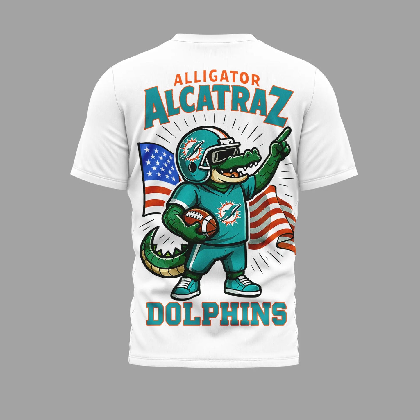 Miami Dolphins | Premium NFL x Alligator Alcatraz 3D Shirt HI – HuddleStyle.com - Image 2