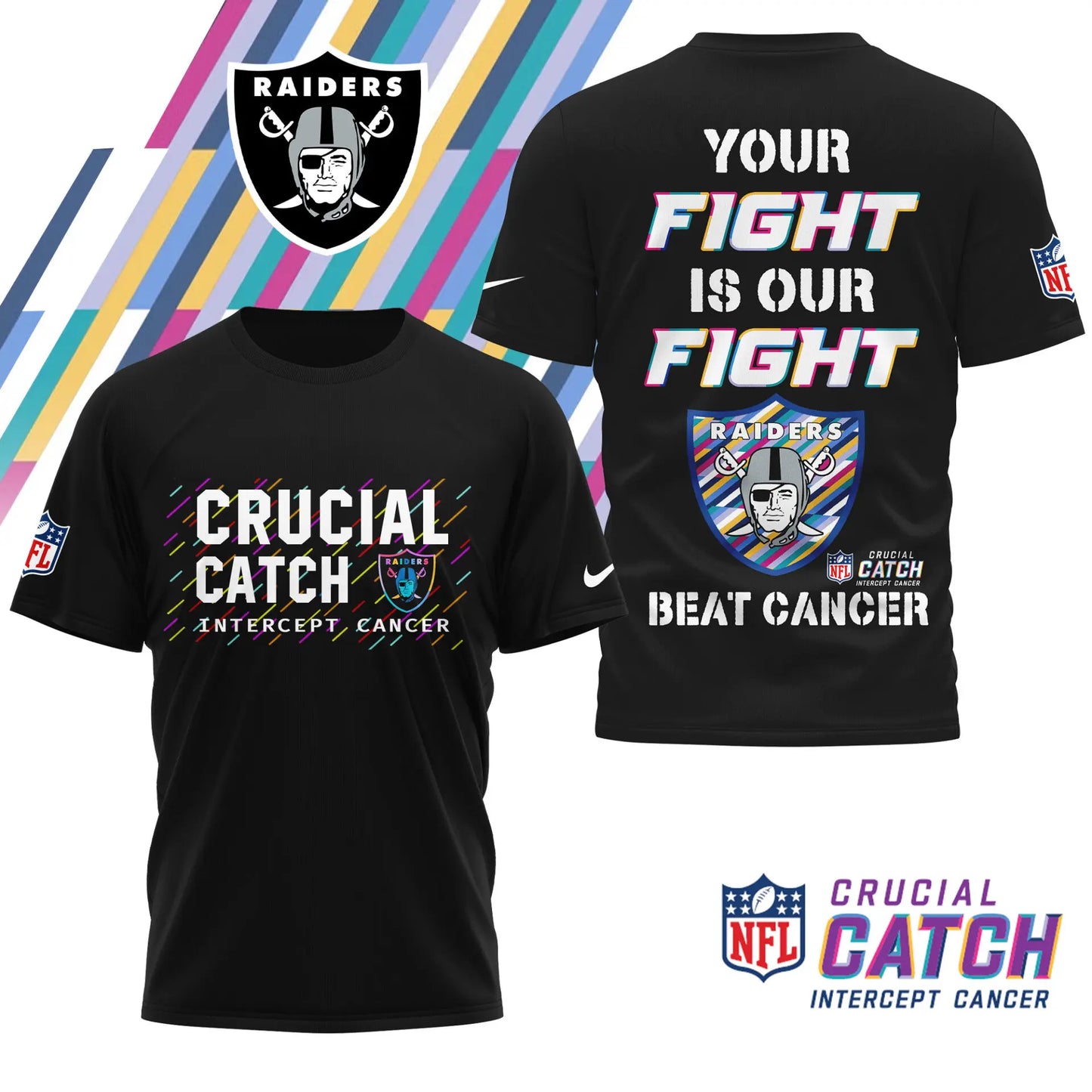 Las Vegas Raiders | Premium NFL Crucial Catch 3D Shirt HI – HuddleStyle.com - Main