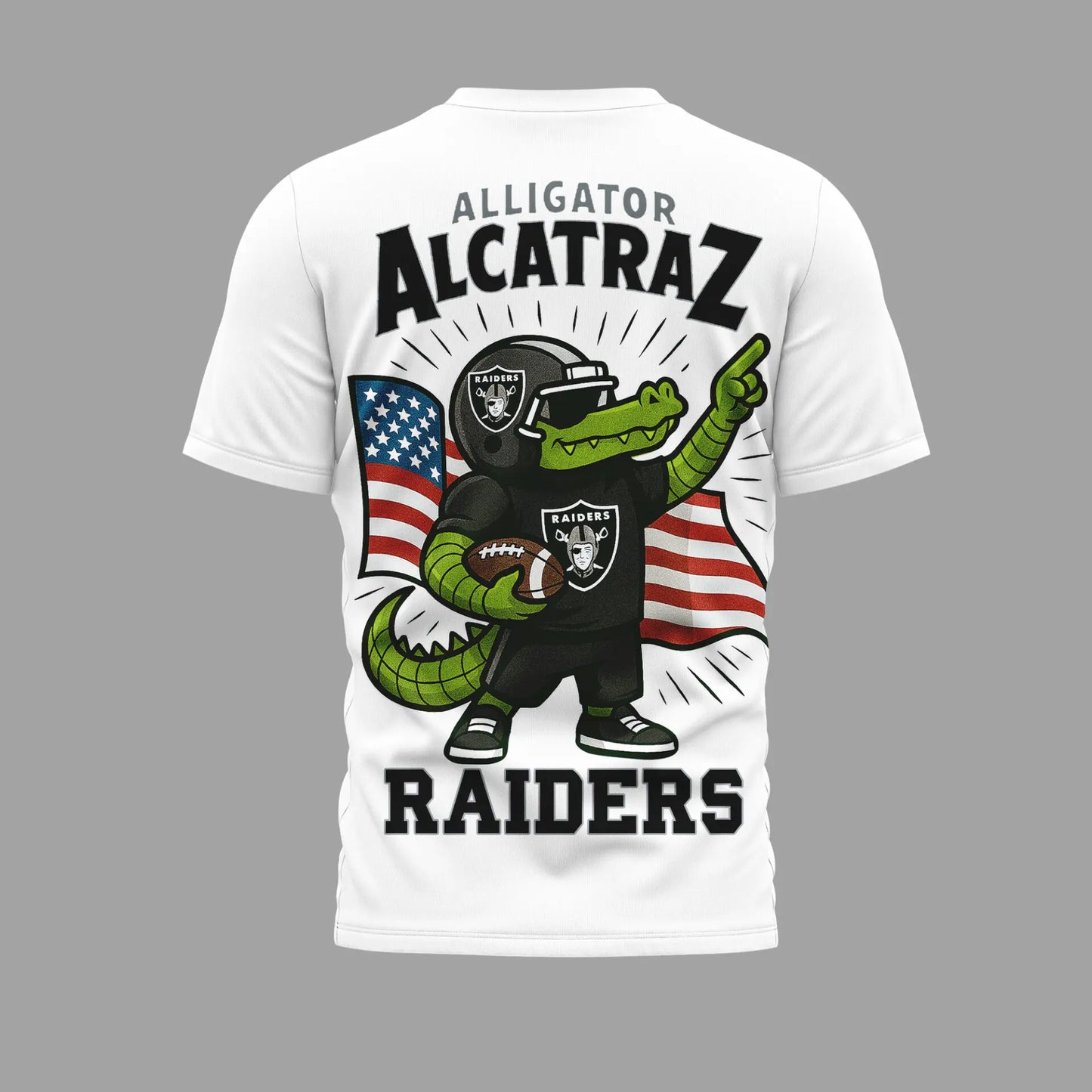 Las Vegas Raiders | Premium NFL x Alligator Alcatraz 3D Shirt HI – HuddleStyle.com - Image 2