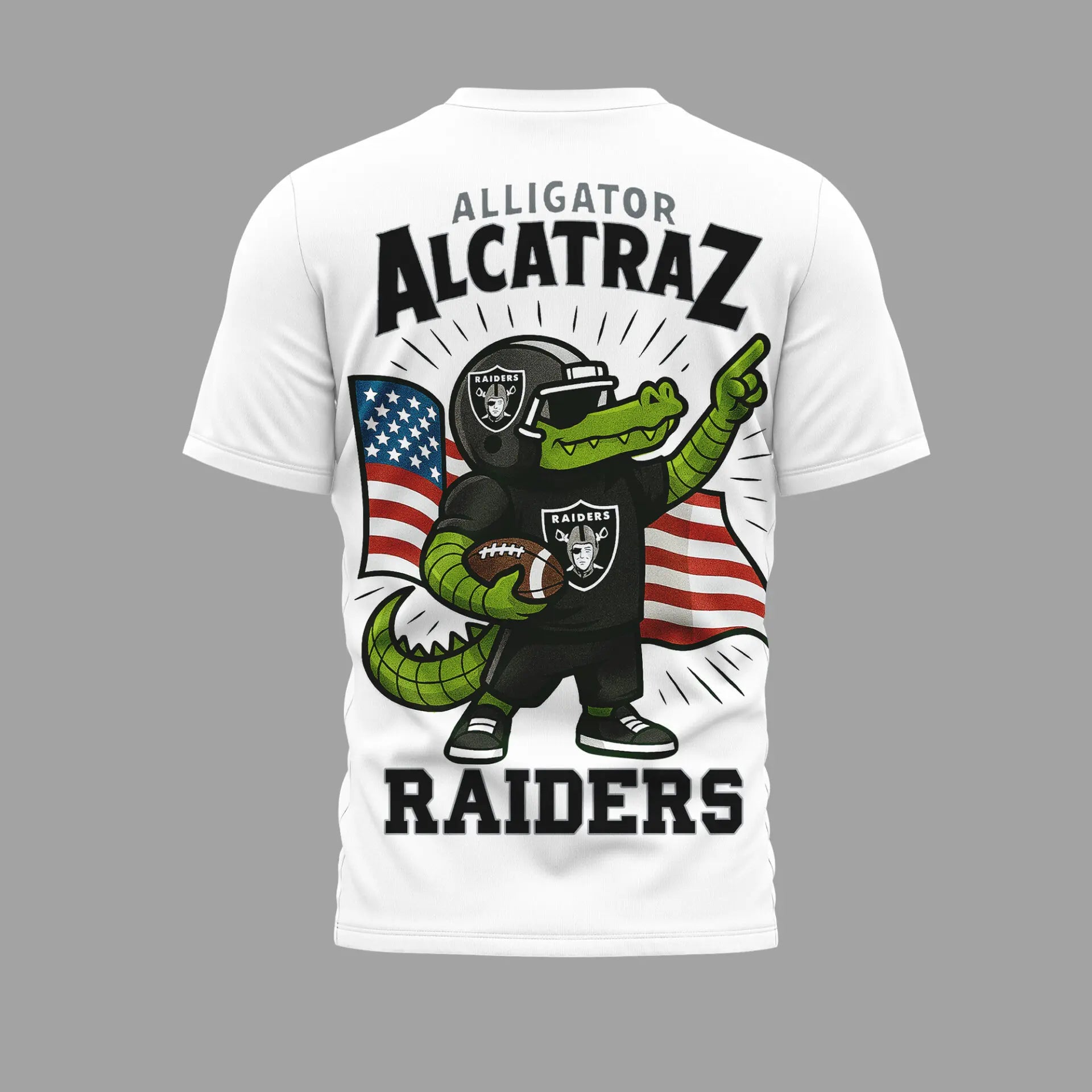 Las Vegas Raiders | Premium NFL x Alligator Alcatraz 3D Shirt HI – HuddleStyle.com - Image 2