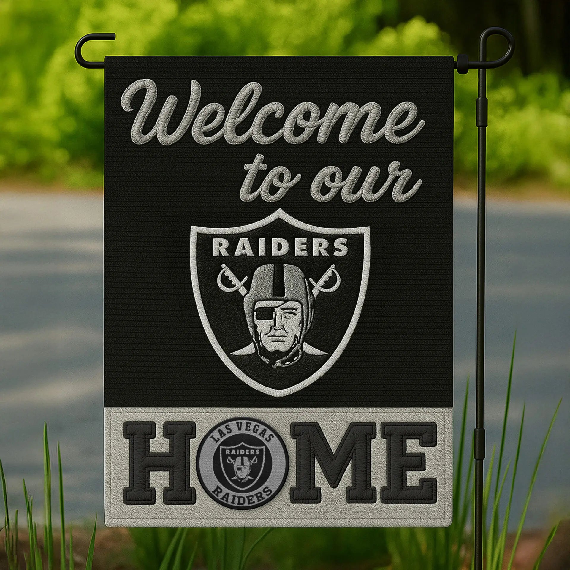 Las Vegas Raiders | Premium NFL Welcome Home Flag HI – HuddleStyle.com - Main