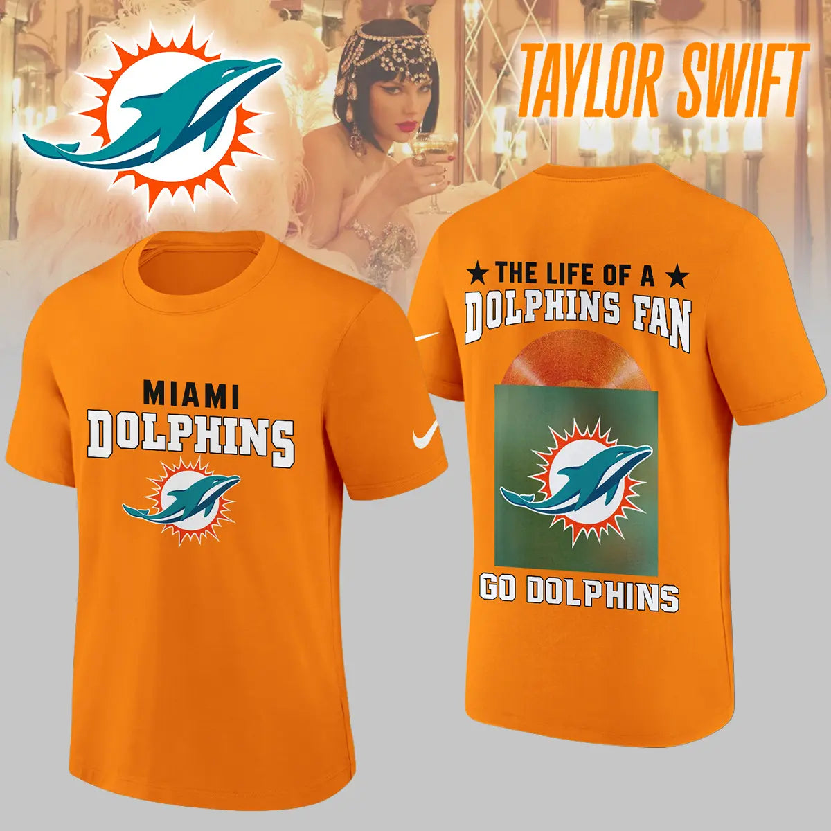 Miami Dolphins | Premium NFL x Taylor Swift 3D Shirt HI – HuddleStyle.com - Image 2