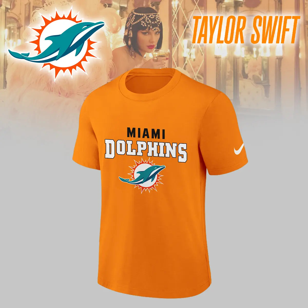Miami Dolphins | Premium NFL x Taylor Swift 3D Shirt HI – HuddleStyle.com - Image 3