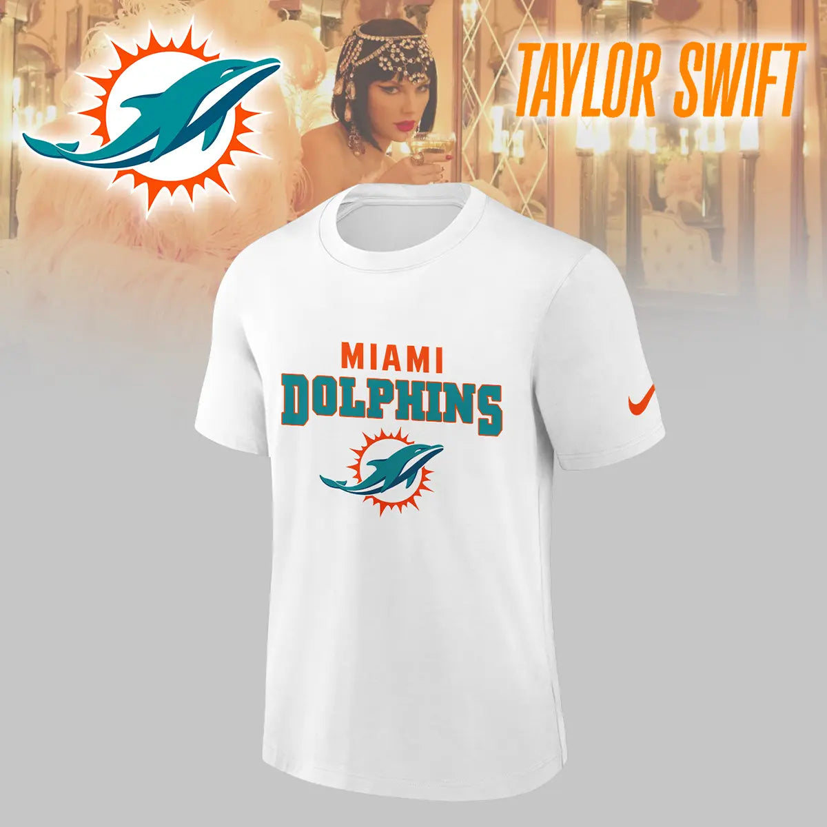 Miami Dolphins | Premium NFL x Taylor Swift 3D Shirt HI – HuddleStyle.com - Main