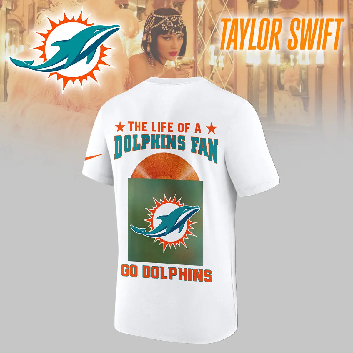 Miami Dolphins | Premium NFL x Taylor Swift 3D Shirt HI – HuddleStyle.com - Image 5