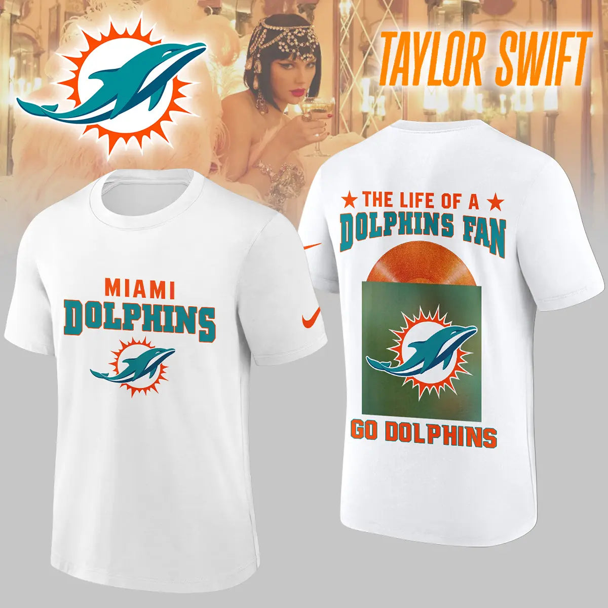 Miami Dolphins | Premium NFL x Taylor Swift 3D Shirt HI – HuddleStyle.com - Image 4