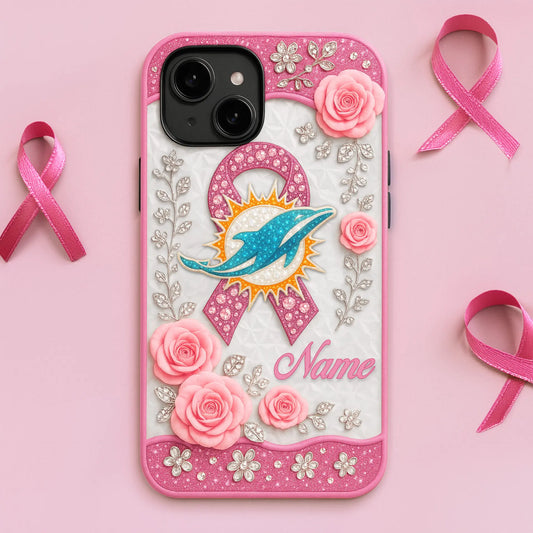 Miami Dolphins | Premium NFL Breast Cancer Phonecase HI – HuddleStyle.com - Main