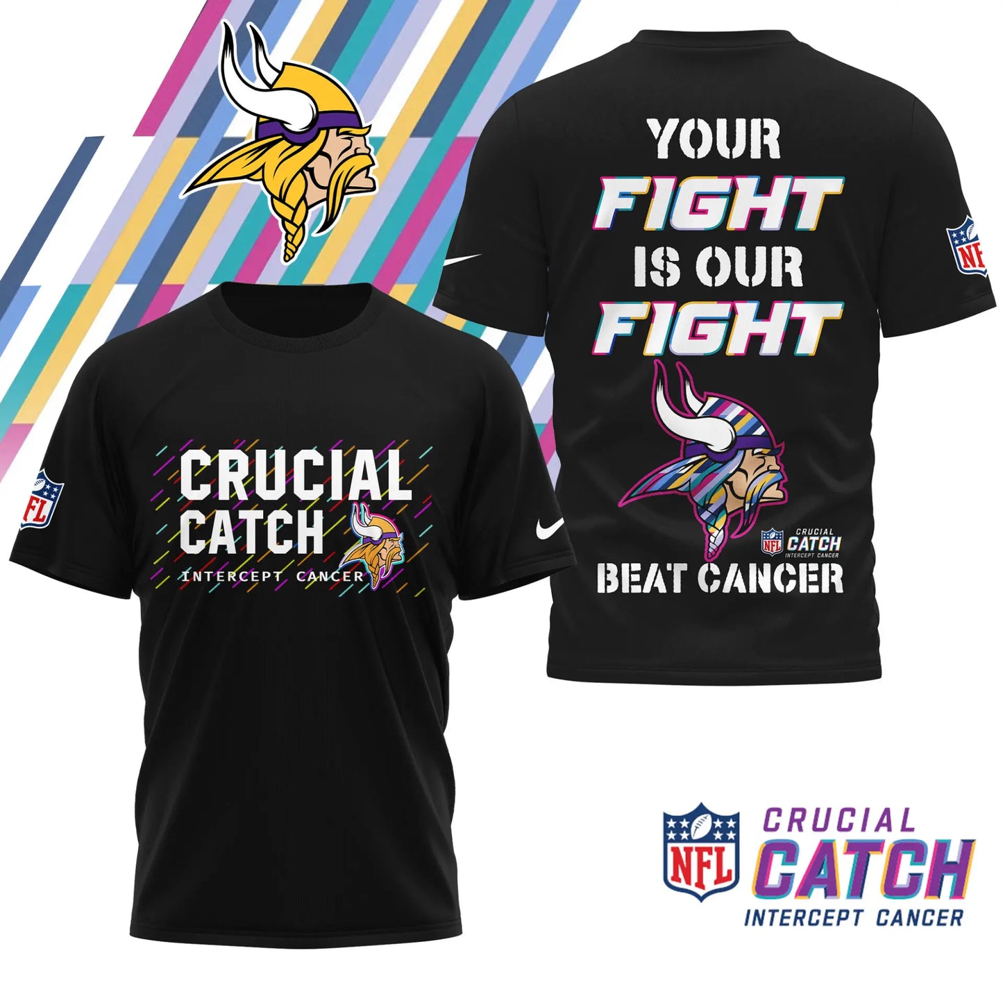 Minnesota Vikings | Premium NFL Crucial Catch 3D Shirt HI – HuddleStyle.com - Main