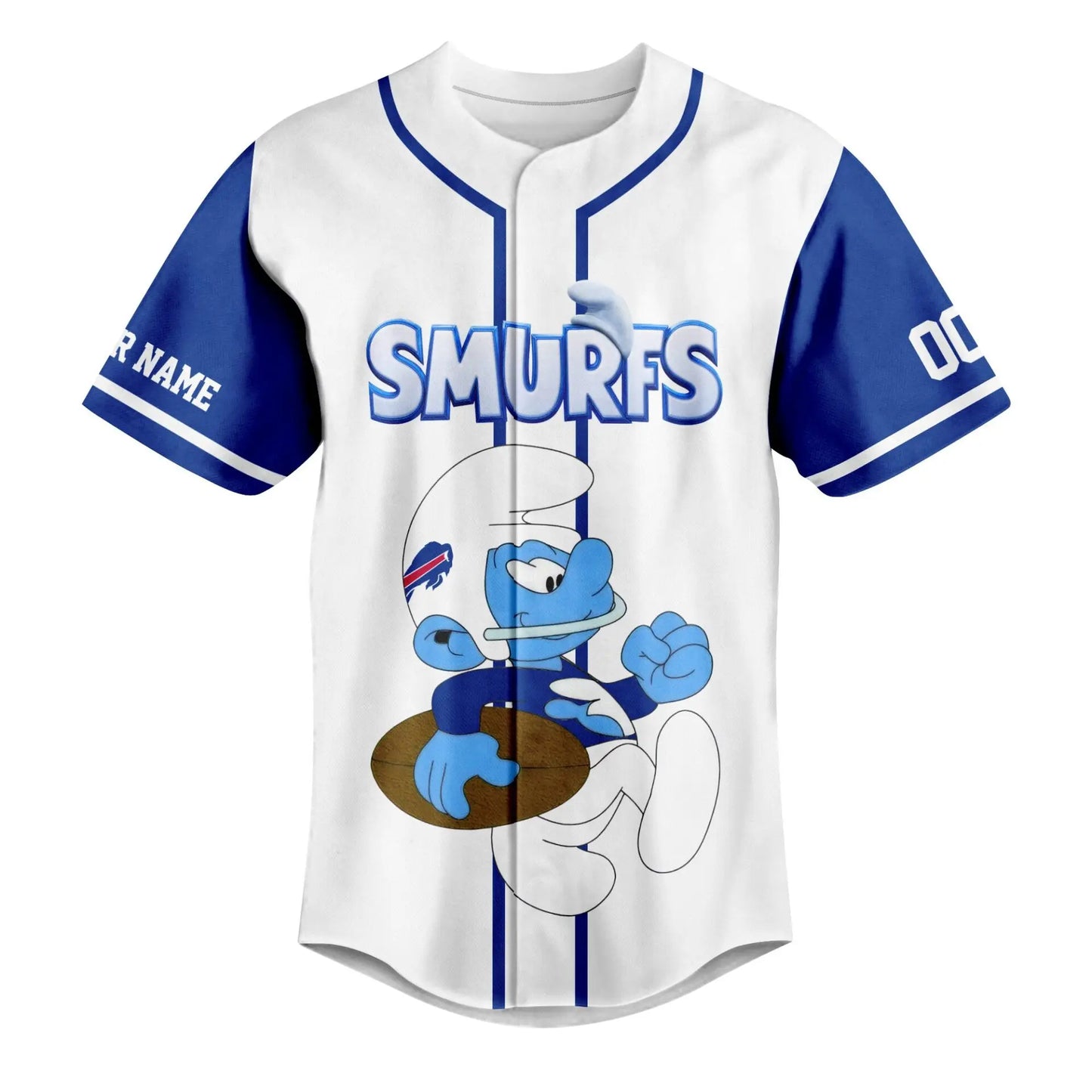 Buffalo Bills | Premium NFL x Smurfs Jersey NY – HuddleStyle.com - Image 3