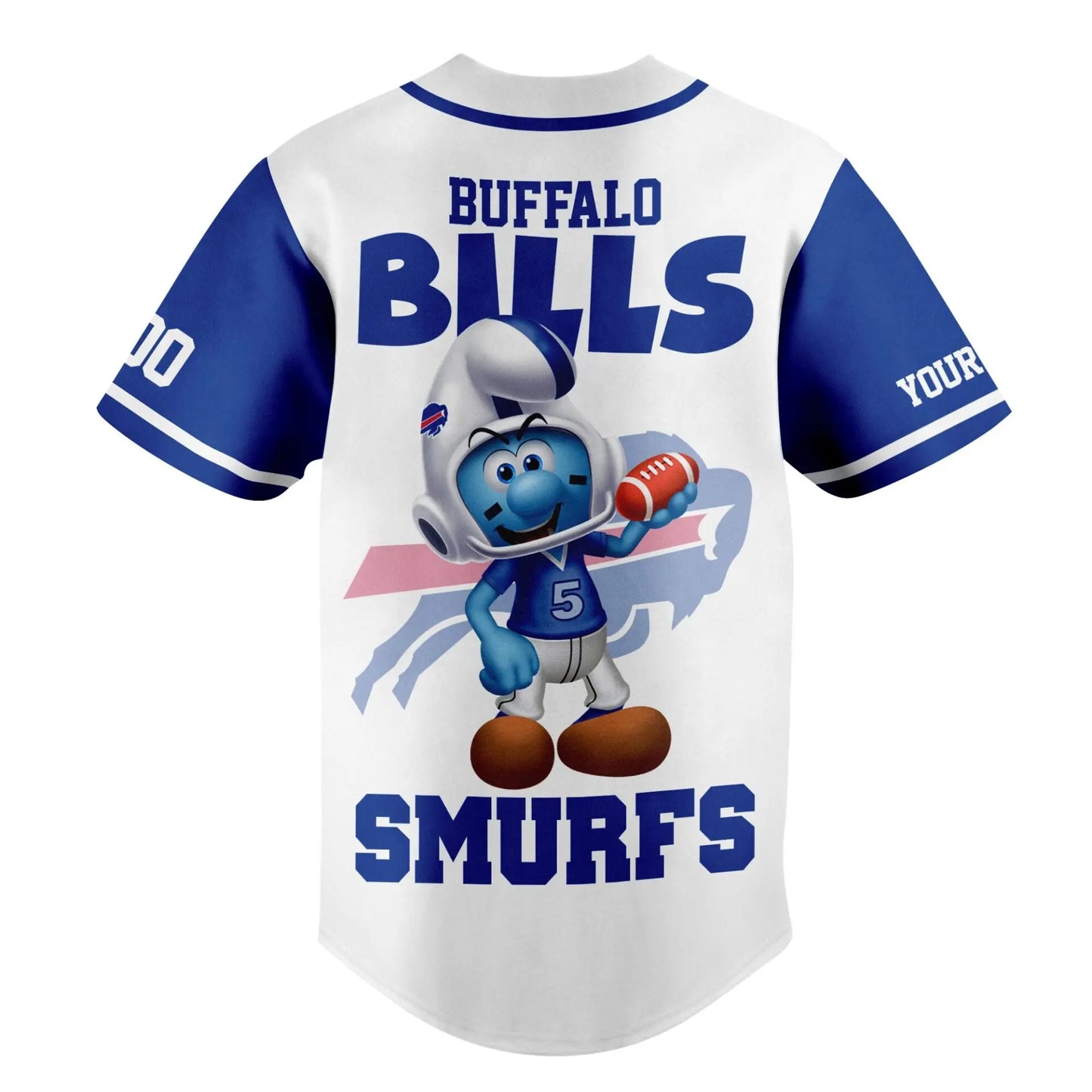 Buffalo Bills | Premium NFL x Smurfs Jersey NY – HuddleStyle.com - Image 3