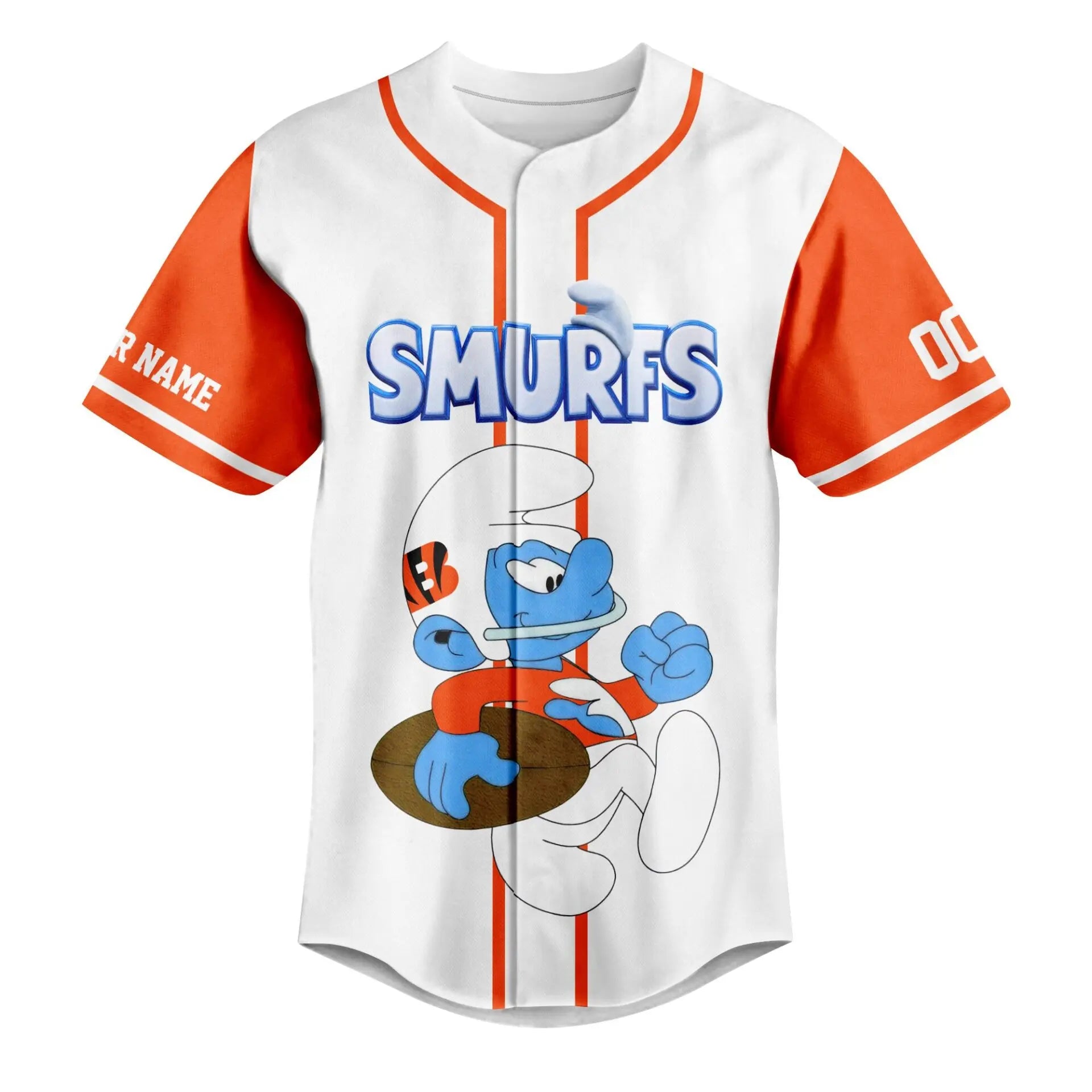 Cincinnati Bengals | Premium NFL x Smurfs Jersey NY – HuddleStyle.com - Image 3
