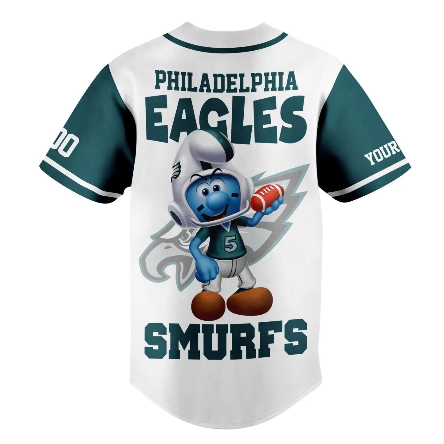 Philadelphia Eagles | Premium NFL x Smurfs Jersey NY – HuddleStyle.com - Image 3