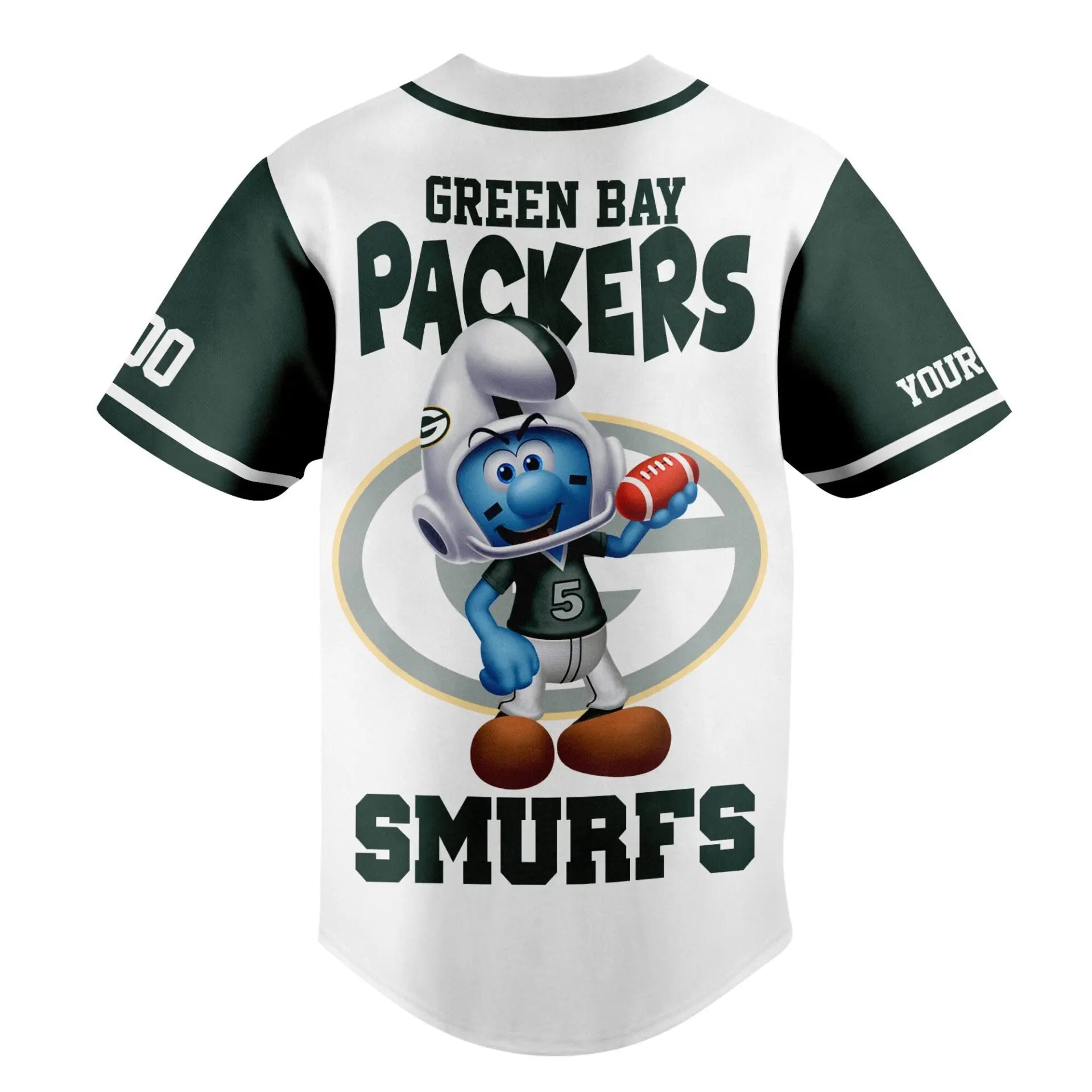 Green Bay Packers | Premium NFL x Smurfs Jersey NY – HuddleStyle.com - Image 2