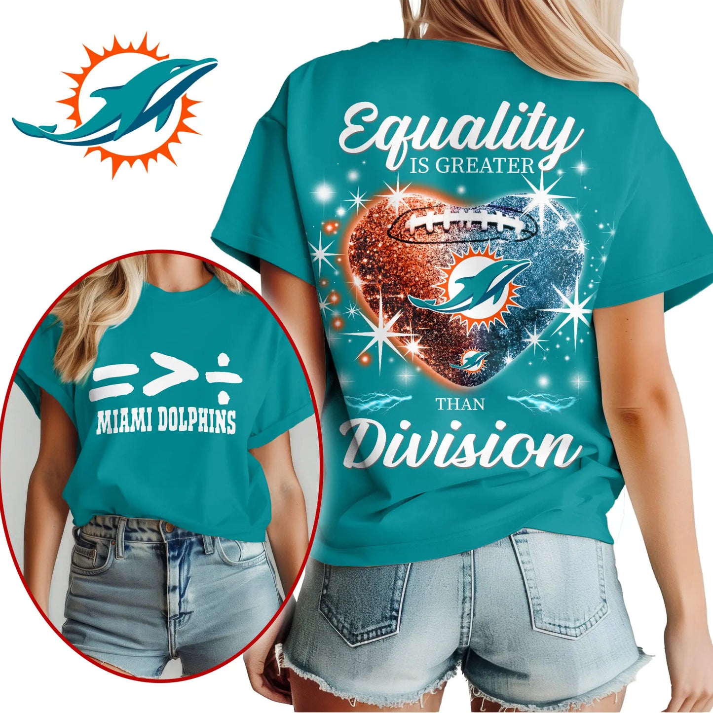 Miami Dolphins | Premium Women’s Equality Day Women’s Shirt NY – HuddleStyle.com - Image 2