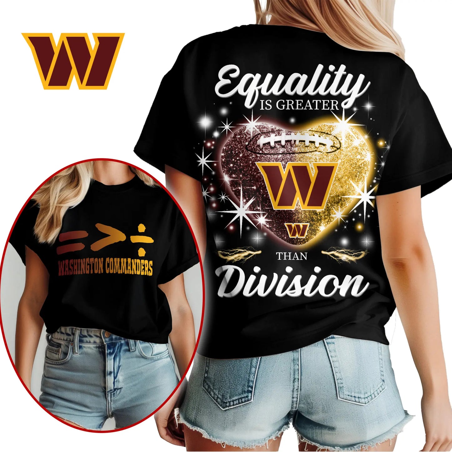 Washington Commanders | Premium Women’s Equality Day Women’s Shirt NY – HuddleStyle.com - Main