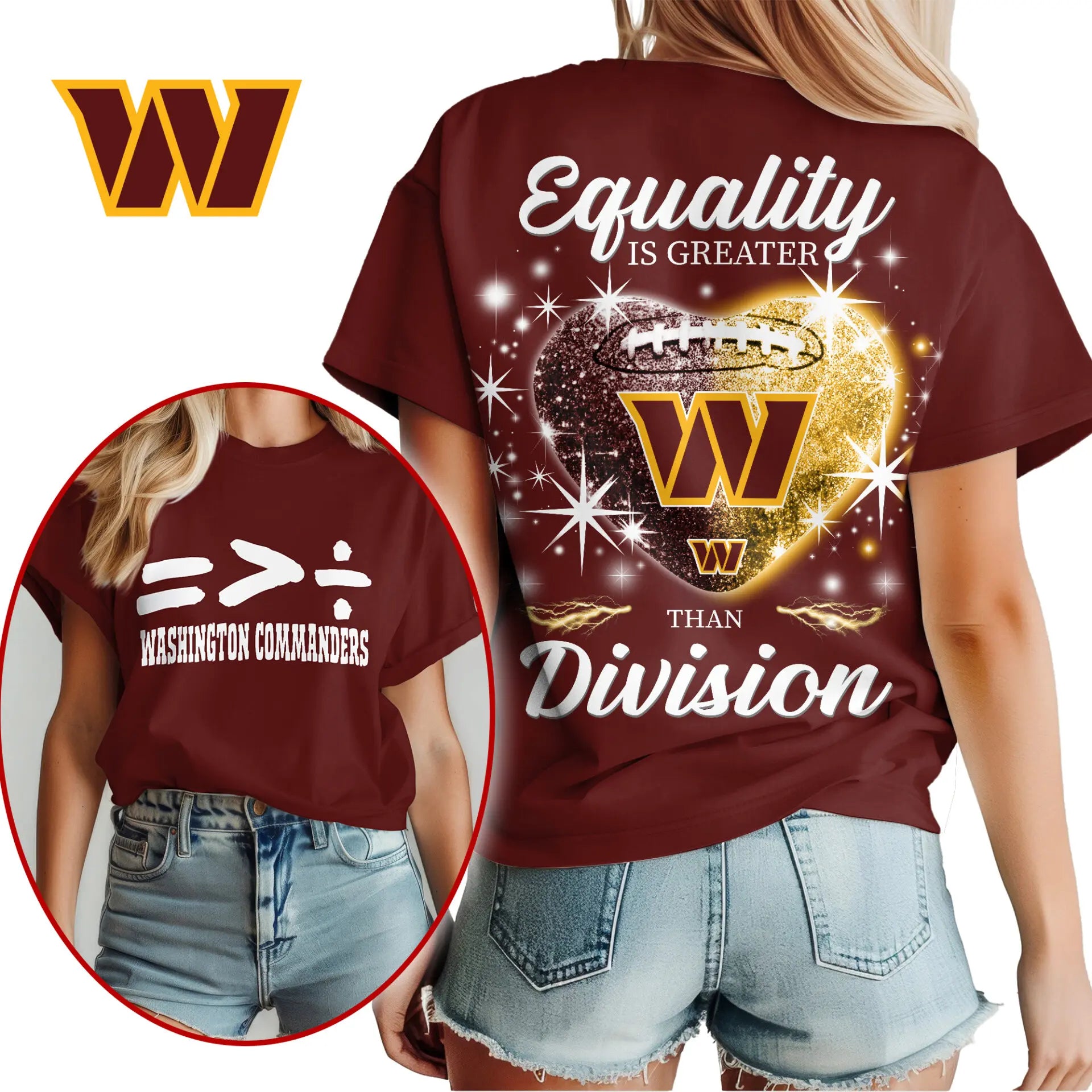 Washington Commanders | Premium Women’s Equality Day Women’s Shirt NY – HuddleStyle.com - Image 2