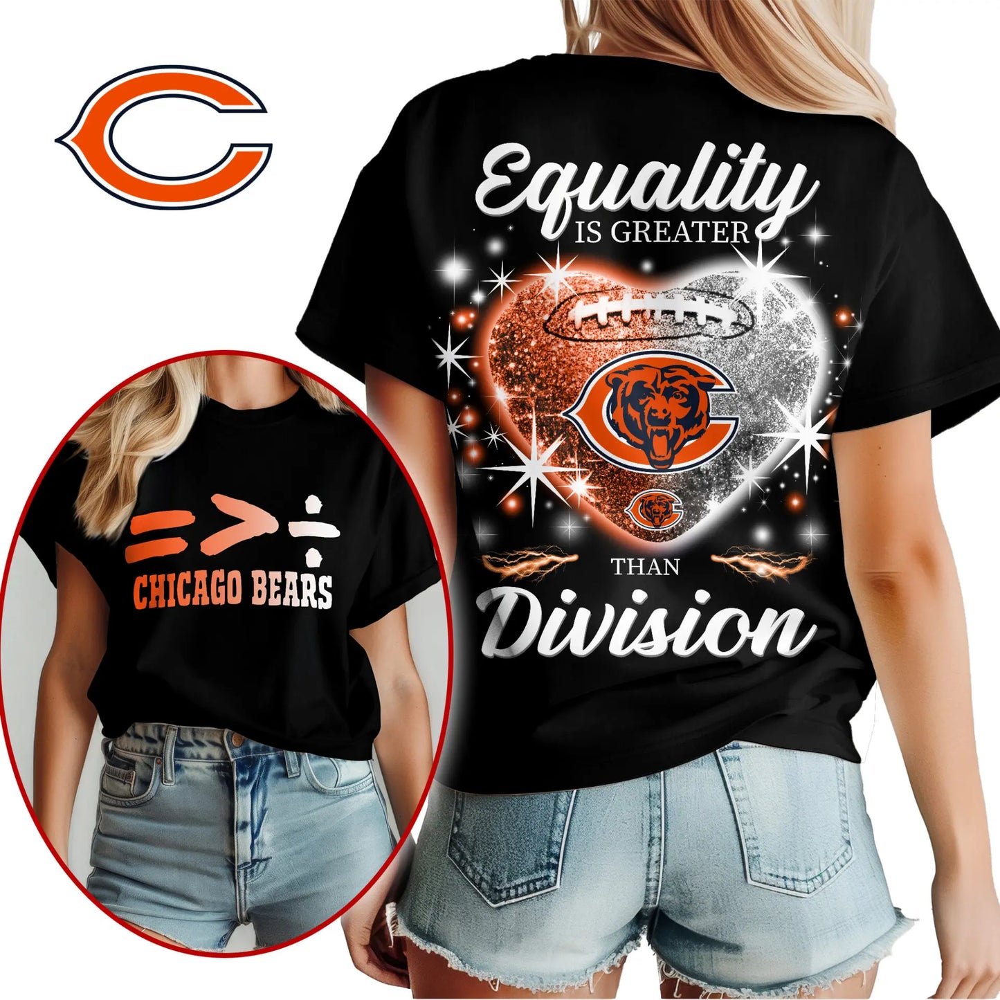Chicago Bears | Premium Women’s Equality Day Women’s Shirt NY – HuddleStyle.com - Main