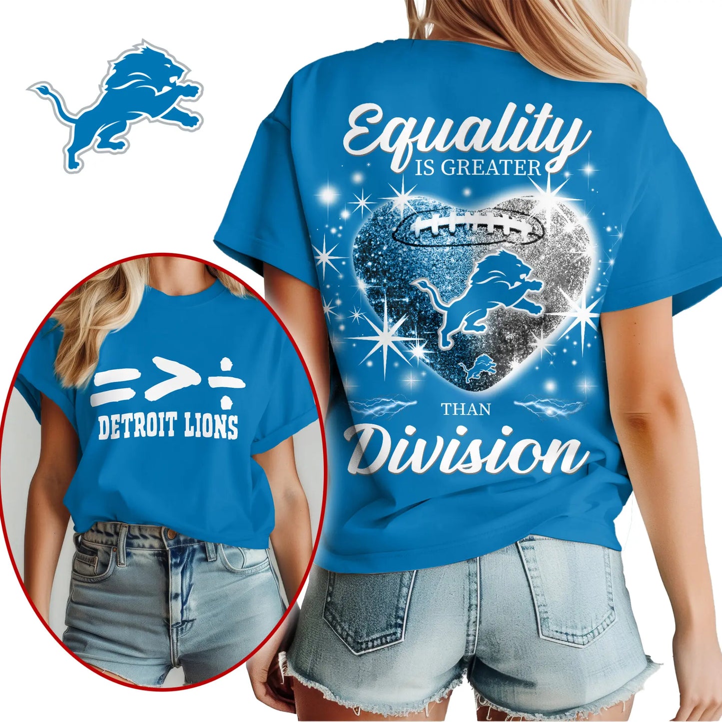 Detroit Lions | Premium Women’s Equality Day Women’s Shirt NY – HuddleStyle.com - Main