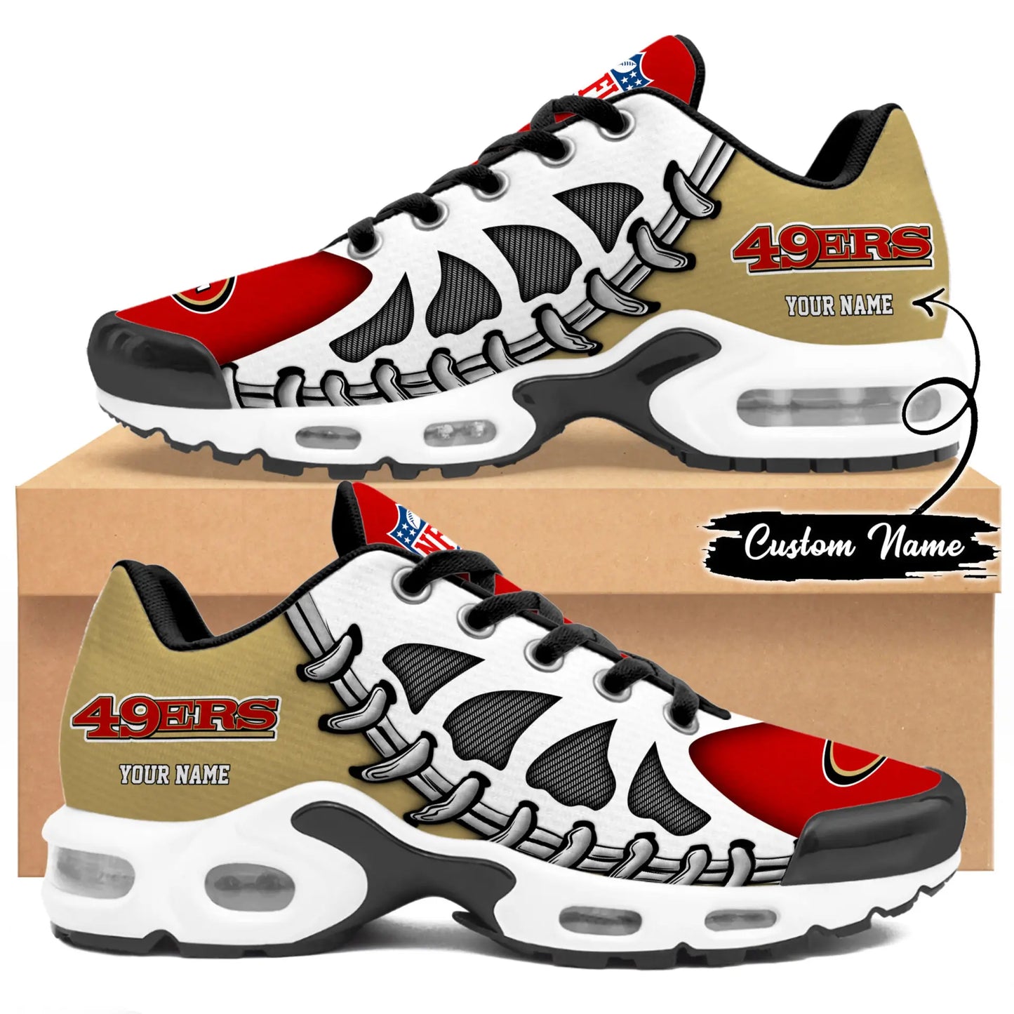 San Francisco 49ers | Premium NFL Custom Air Max Shoes for Fans NY – HuddleStyle.com - Image 4