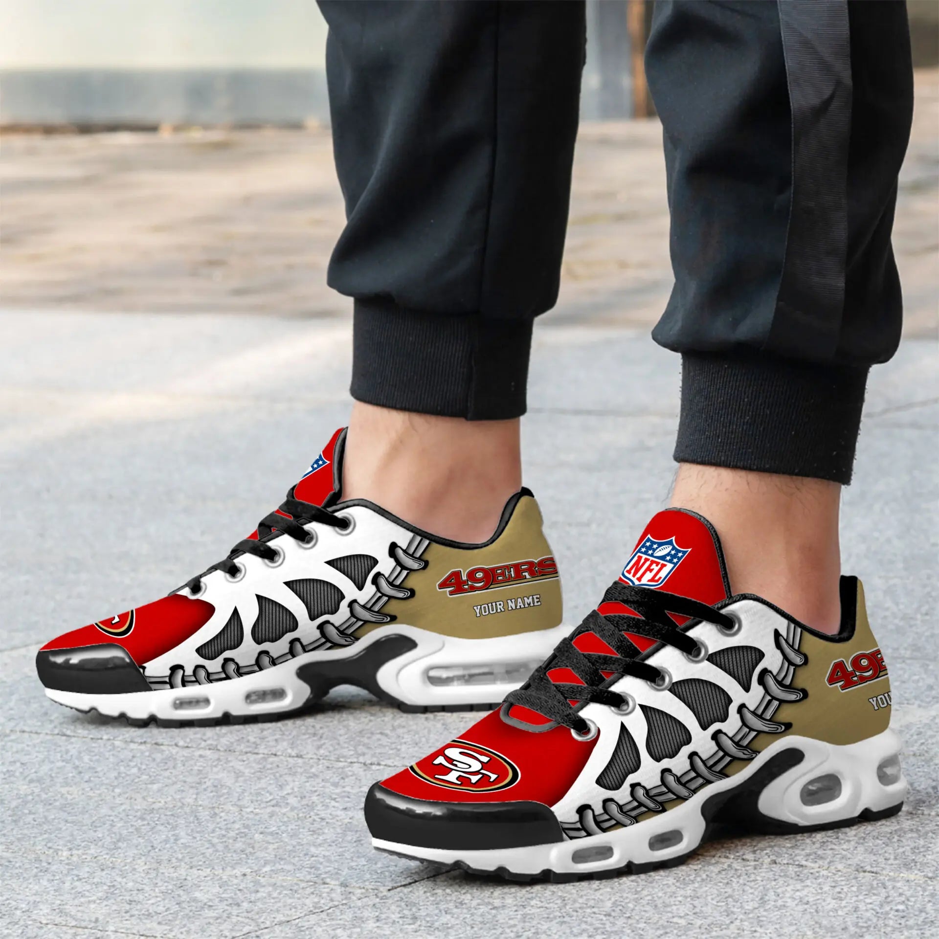 San Francisco 49ers | Premium NFL Custom Air Max Shoes for Fans NY – HuddleStyle.com - Image 3