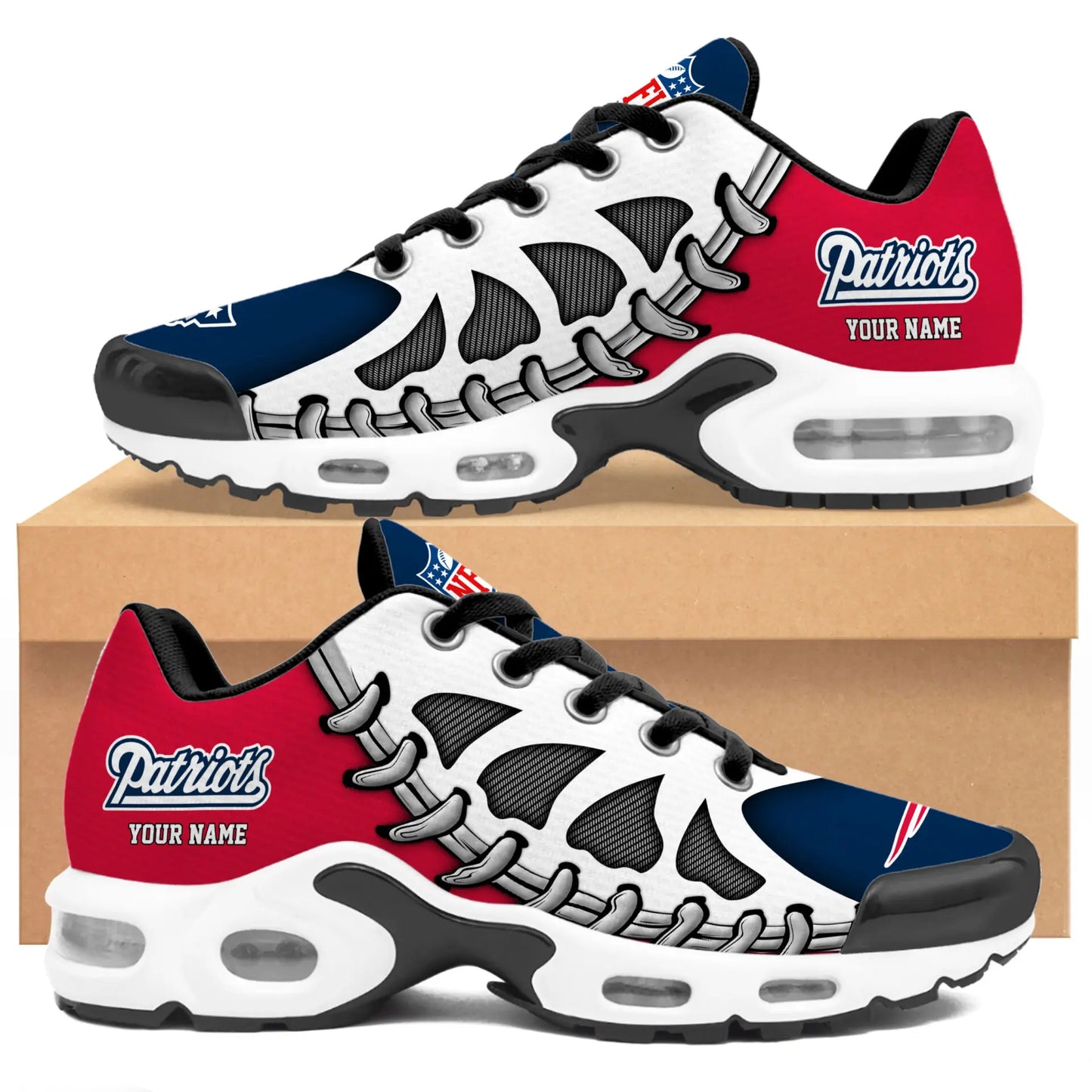 New England Patriots | Premium NFL Custom Air Max Shoes for Fans NY – HuddleStyle.com - Image 4