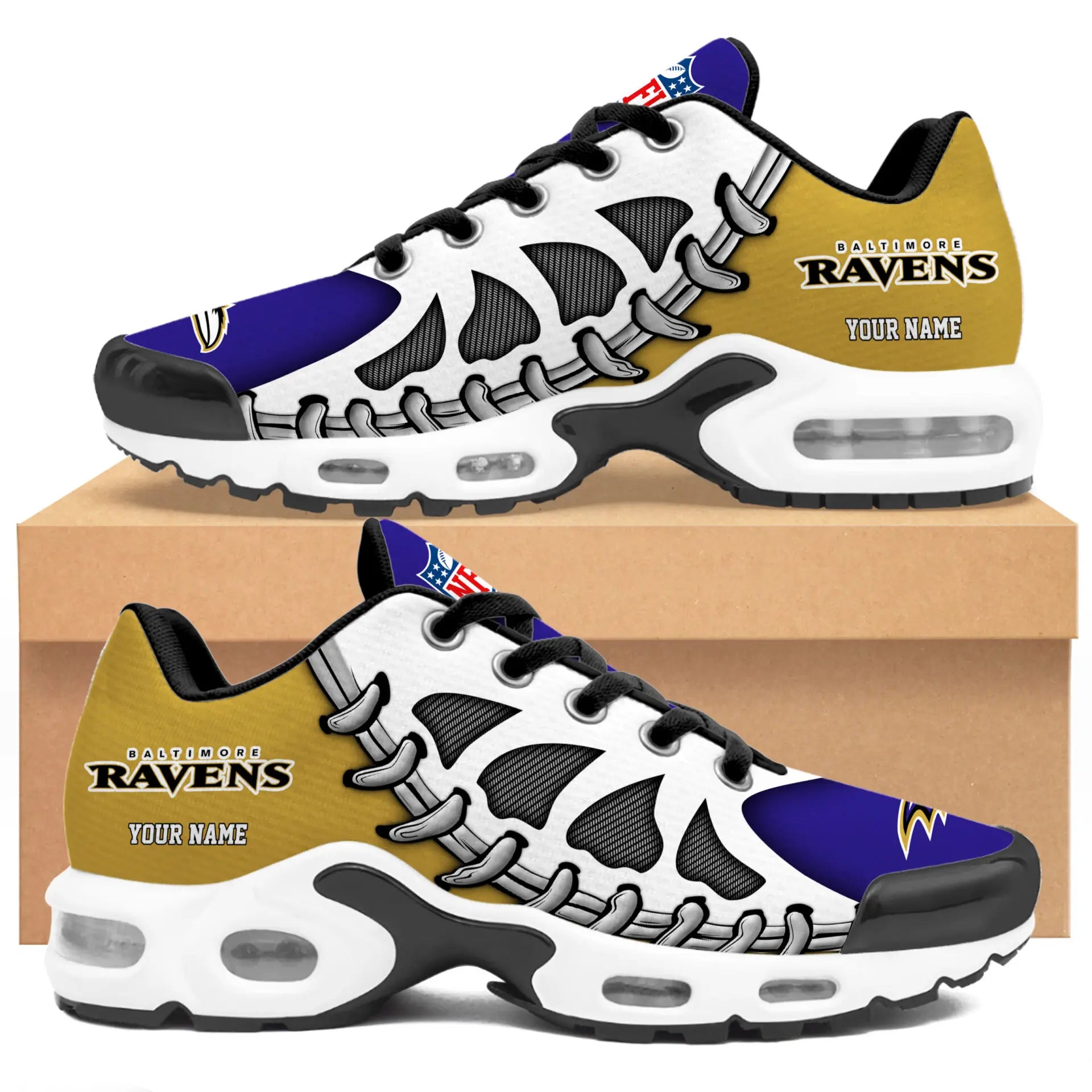 Baltimore Ravens | Premium NFL Custom Air Max Shoes for Fans NY – HuddleStyle.com - Image 4