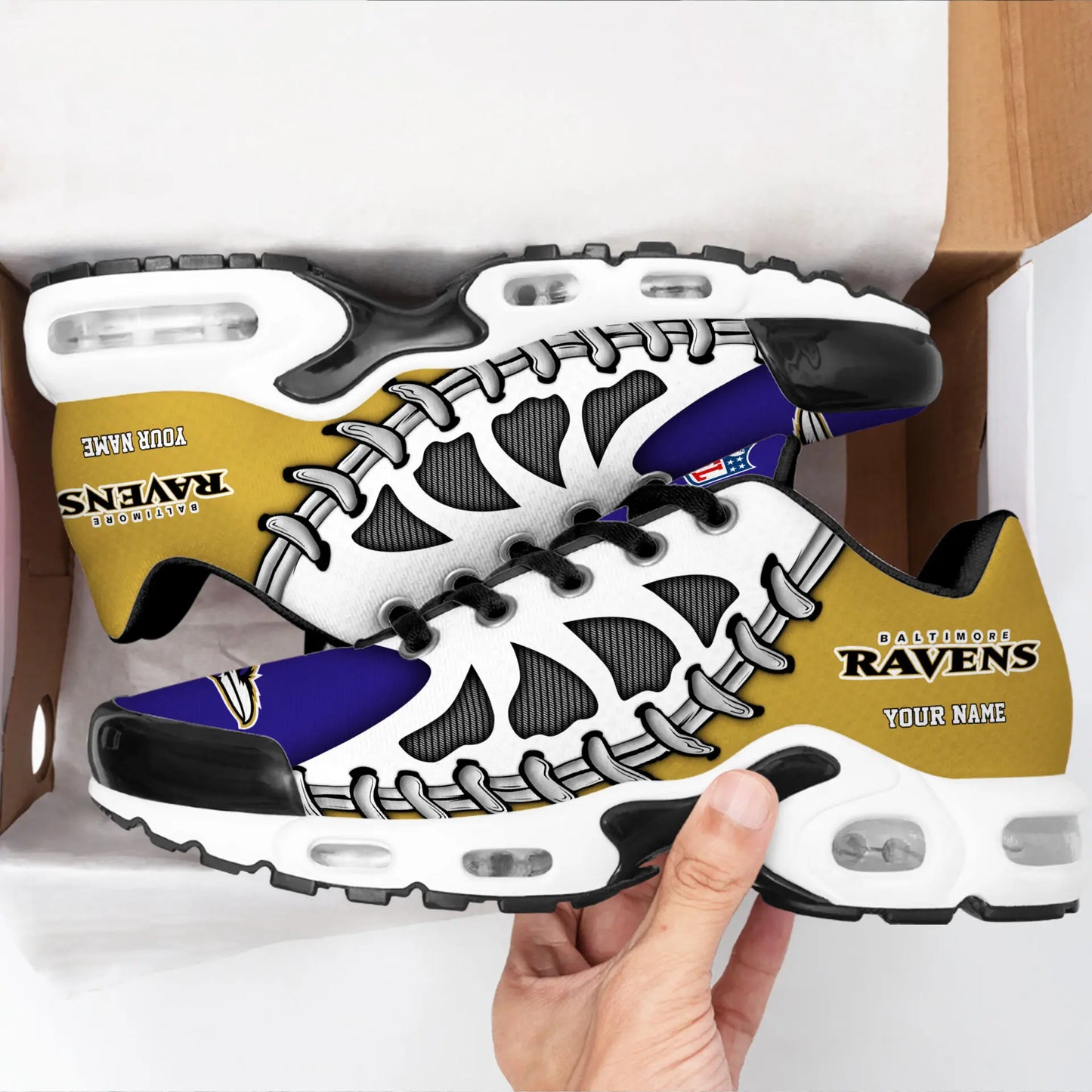 Baltimore Ravens | Premium NFL Custom Air Max Shoes for Fans NY – HuddleStyle.com - Image 2