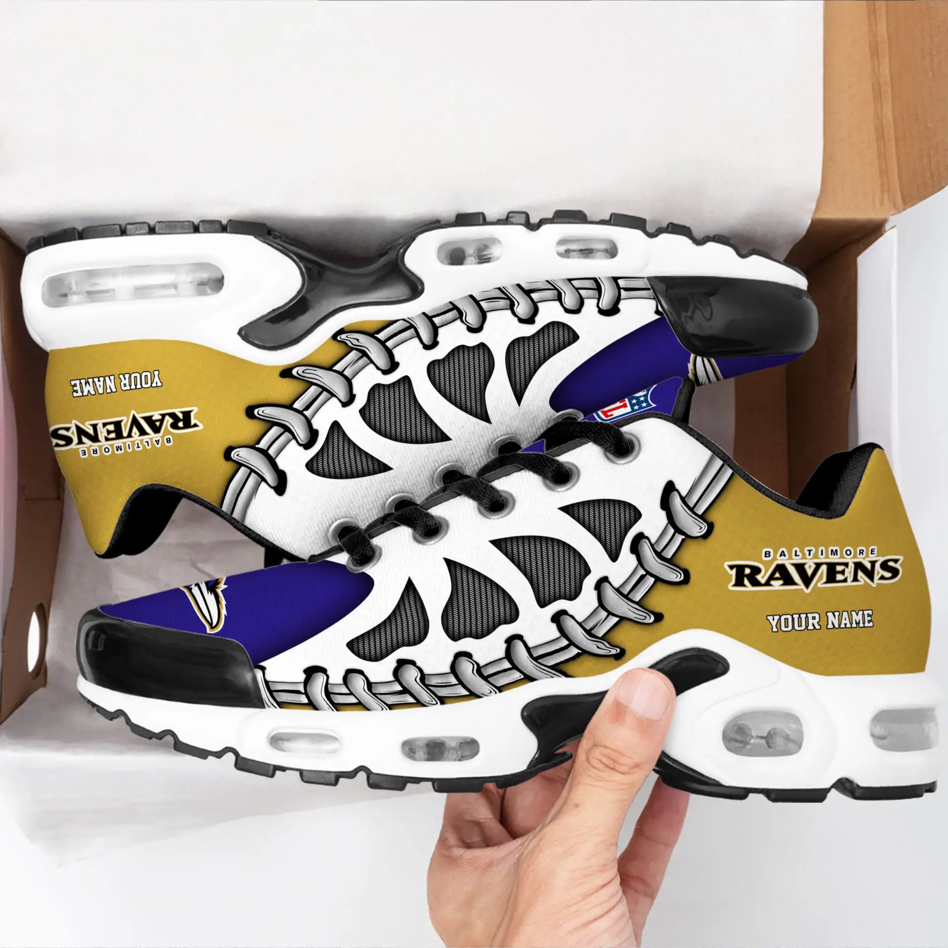 Baltimore Ravens | Premium NFL Custom Air Max Shoes for Fans NY – HuddleStyle.com - Image 2