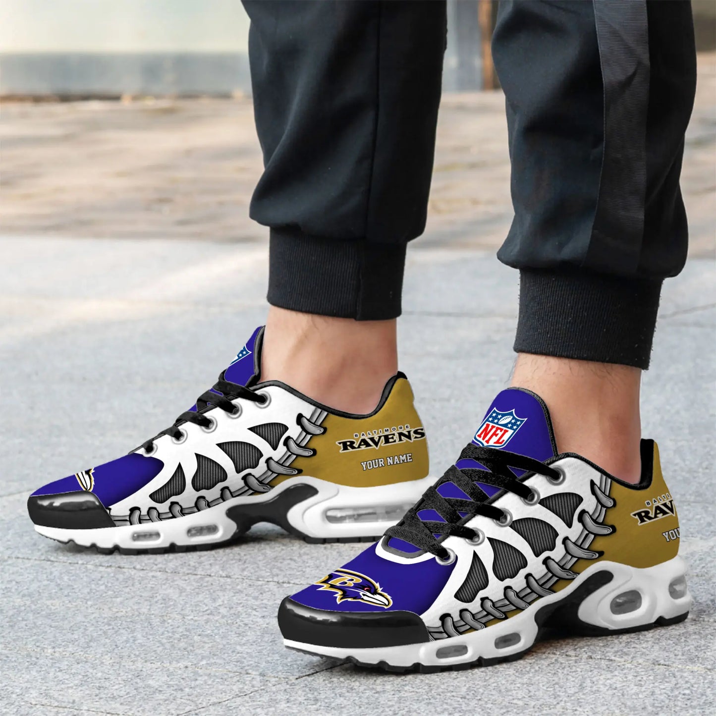 Baltimore Ravens | Premium NFL Custom Air Max Shoes for Fans NY – HuddleStyle.com - Image 3