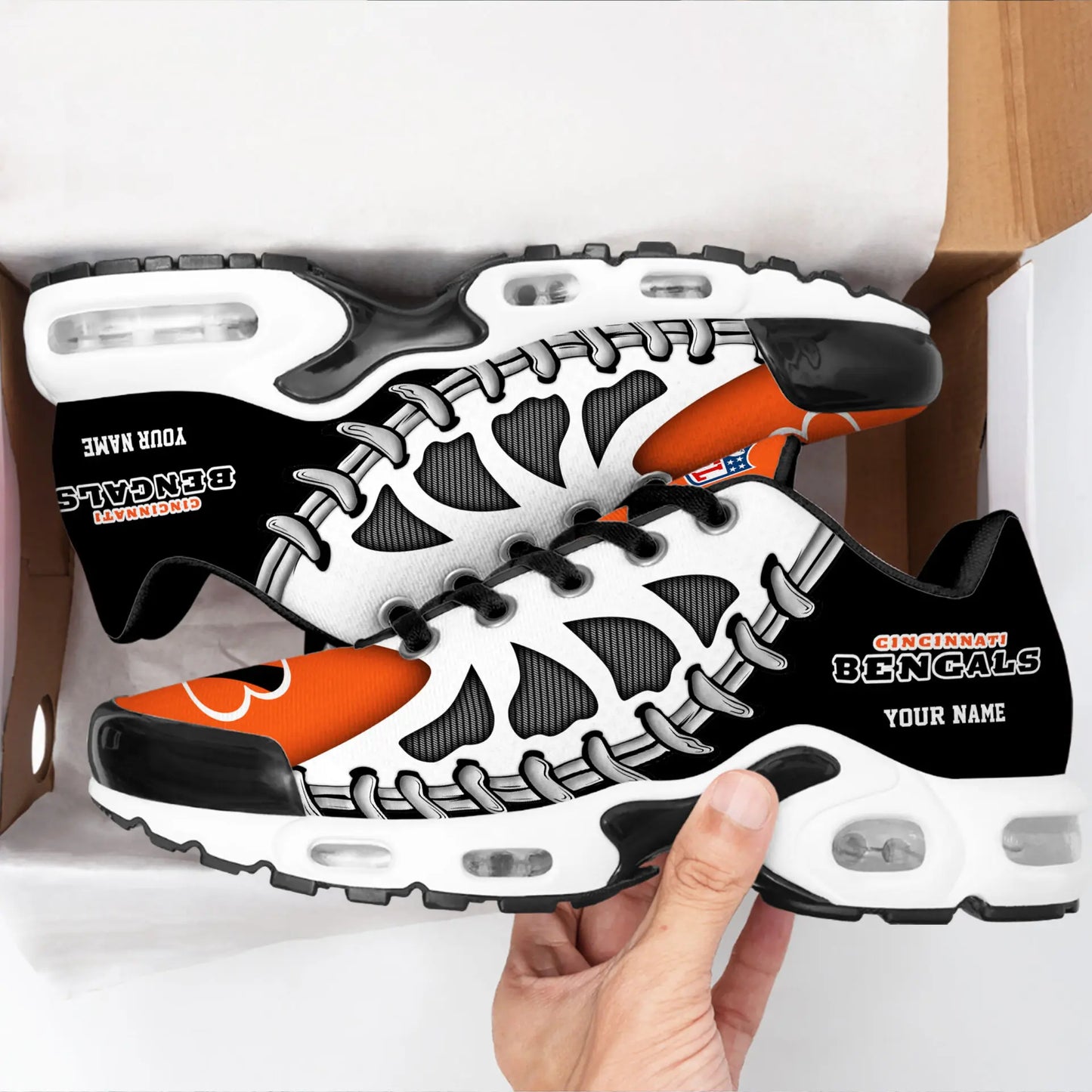 Cincinnati Bengals | Premium NFL Custom Air Max Shoes for Fans NY – HuddleStyle.com - Image 2
