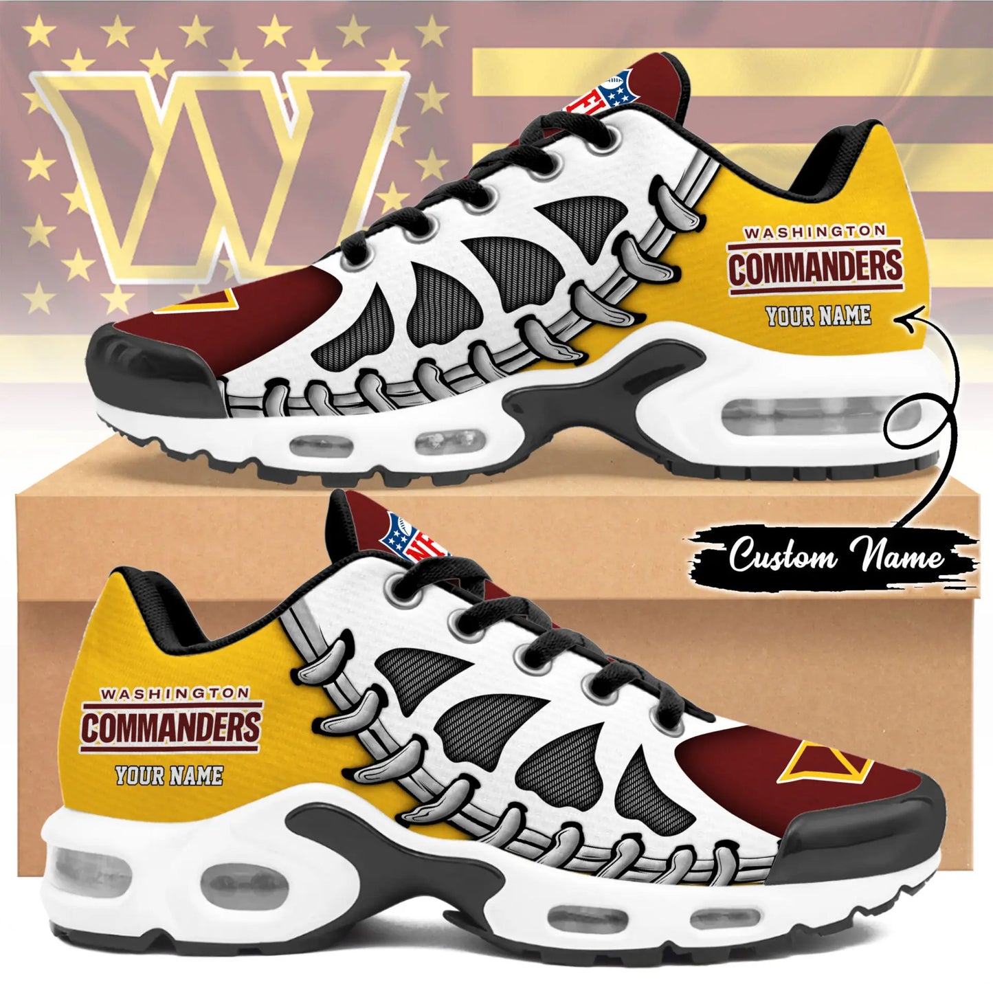 Washington Commanders | Premium NFL Custom Air Max Shoes for Fans NY – HuddleStyle.com - Main