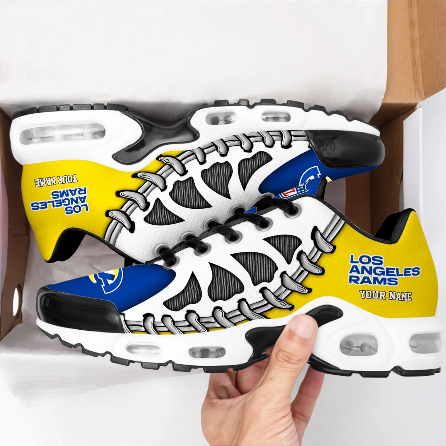 Los Angeles Rams | Premium NFL Custom Air Max Shoes for Fans NY – HuddleStyle.com - Image 2